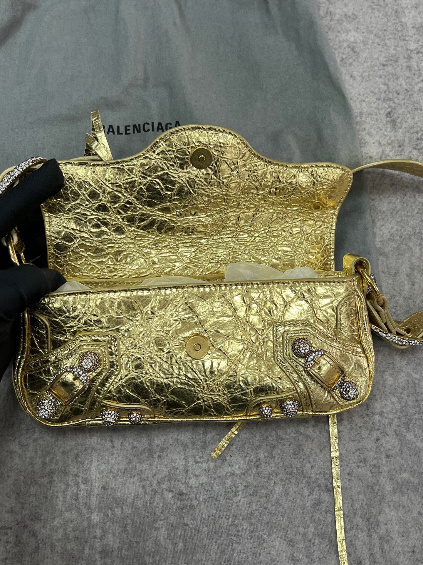 Balenciaga Balenciaga Gold Crystals Lecagole Bag Size ONE SIZE - 9 Thumbnail