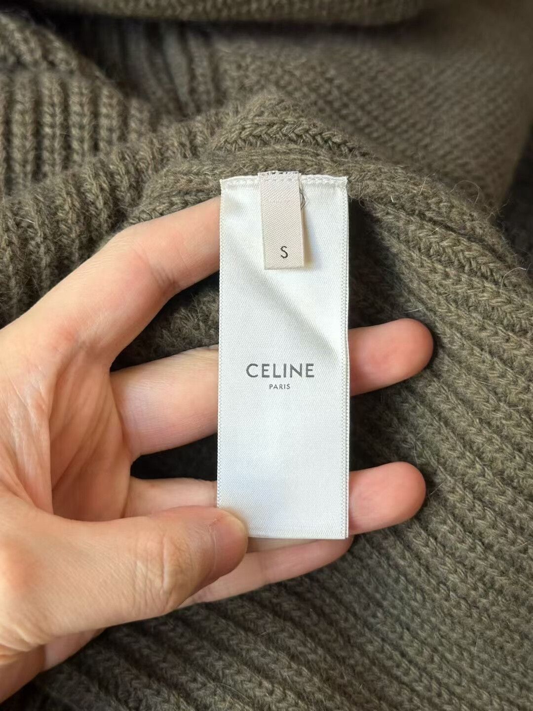 Celine celine khaki green thick sweater Size S / US 4 / IT 40 - 4 Thumbnail