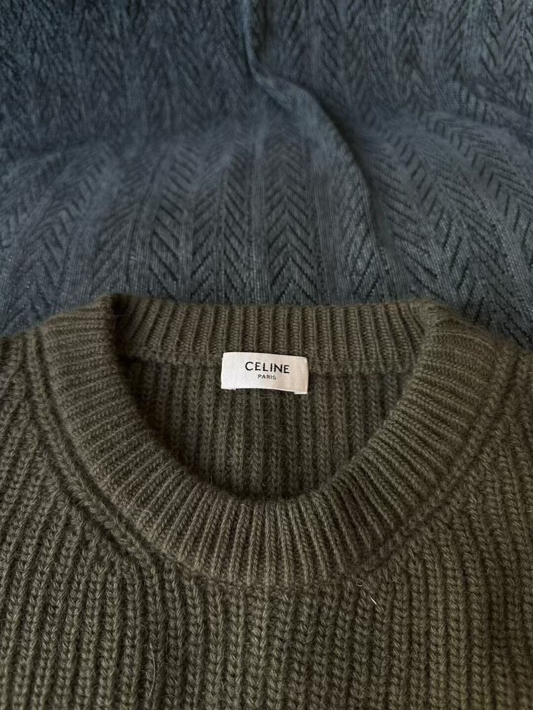 Celine celine khaki green thick sweater Size S / US 4 / IT 40 - 3 Thumbnail