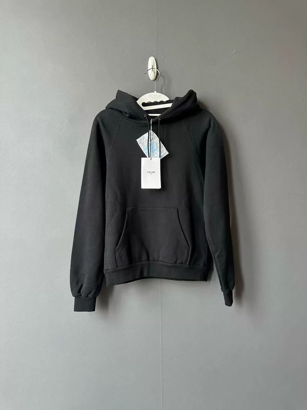 Celine celine black logo hoodie sweatshirt Size S / US 4 / IT 40 - 2 Thumbnail
