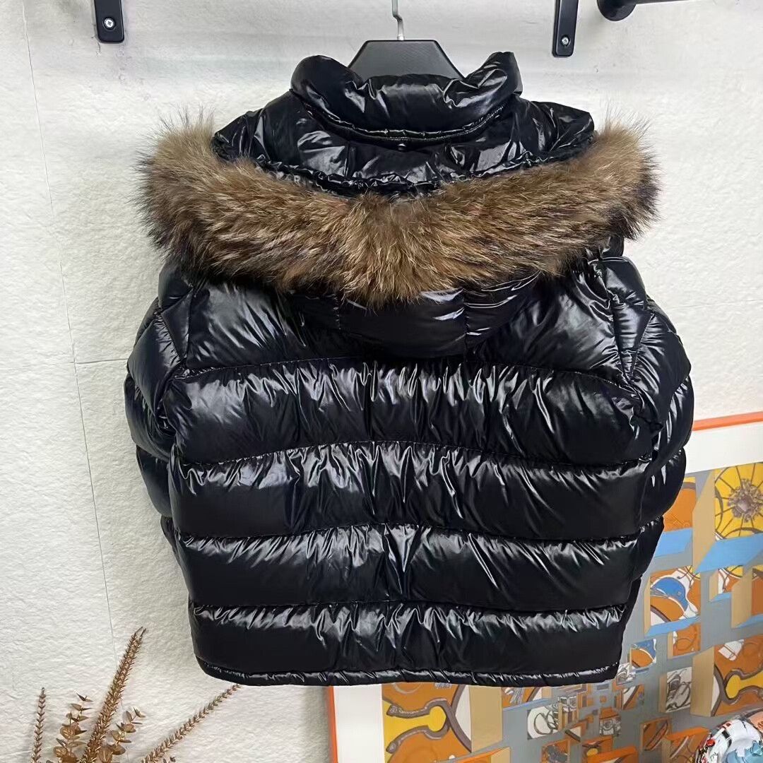 Moncler moncler maya fur black shiny down jacket Size M / US 6-8 / IT 42-44 - 2 Thumbnail