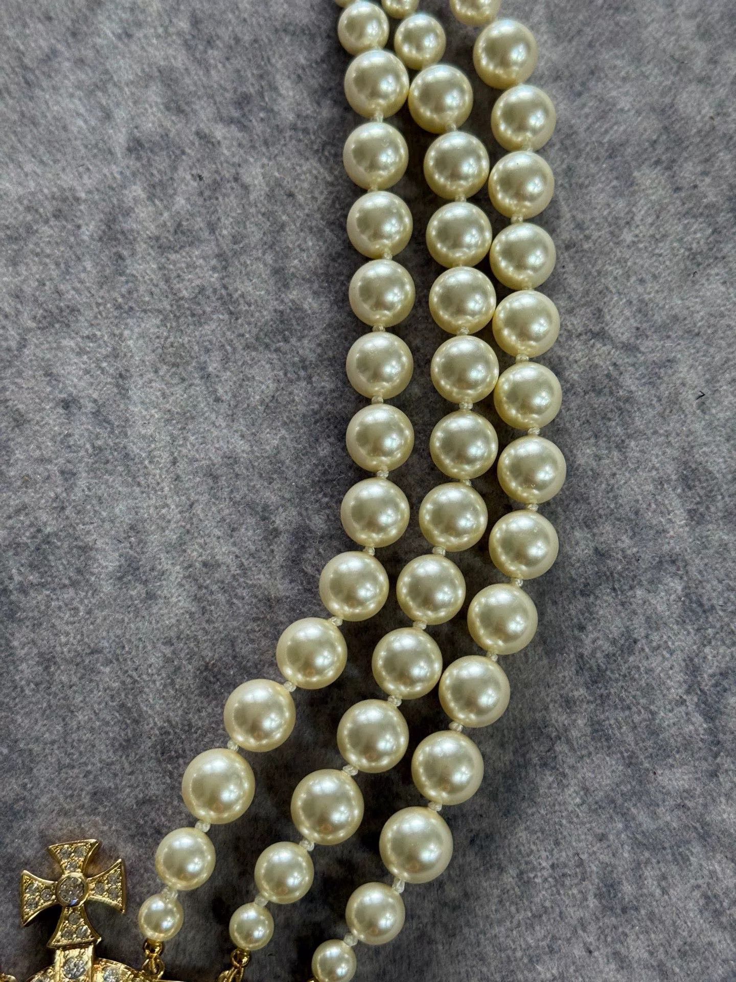 Vivienne Westwood vivienne westwood pearl three-layer necklace Size ONE SIZE - 3 Thumbnail