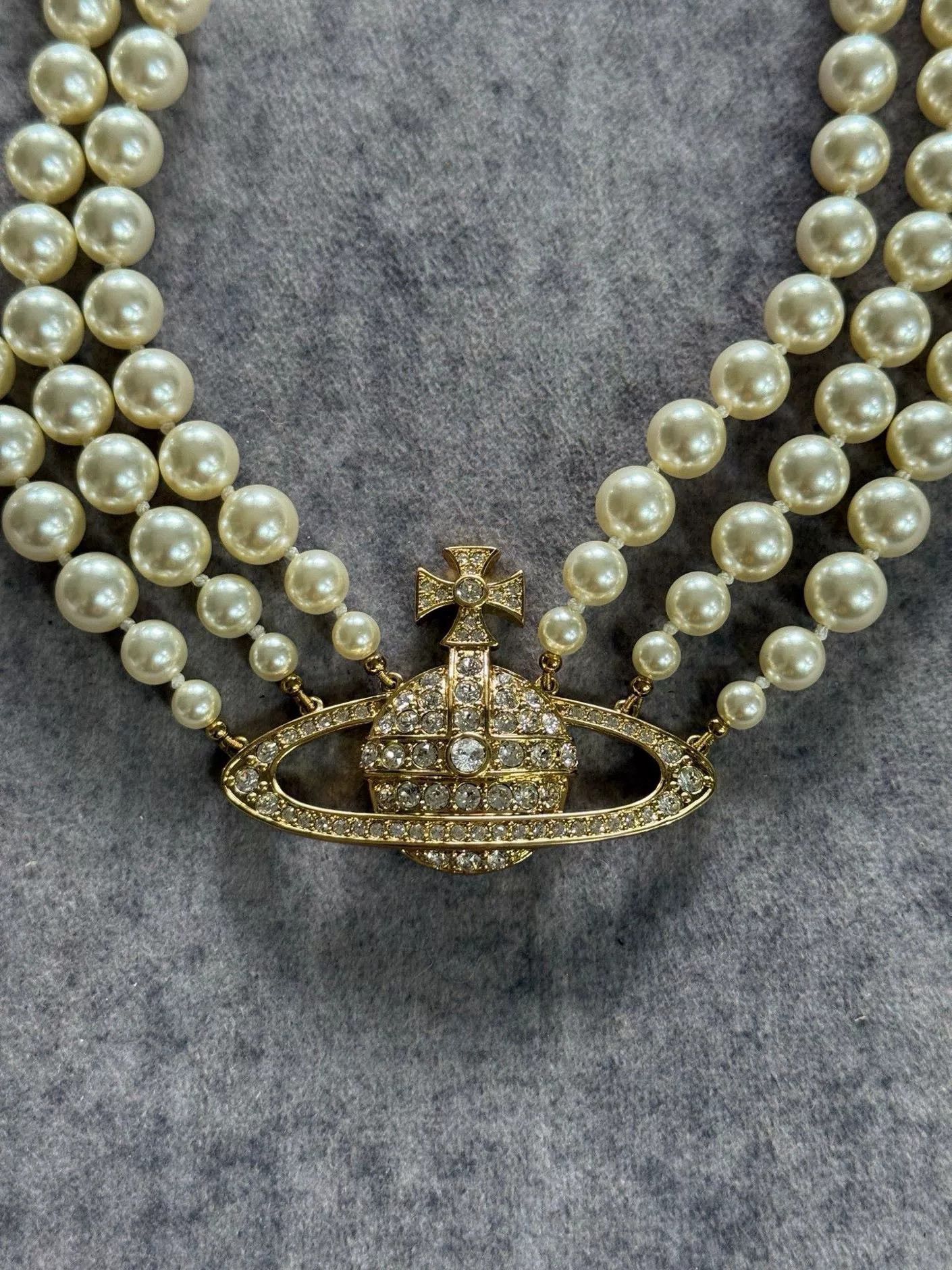Vivienne Westwood vivienne westwood pearl three-layer necklace Size ONE SIZE - 2 Thumbnail