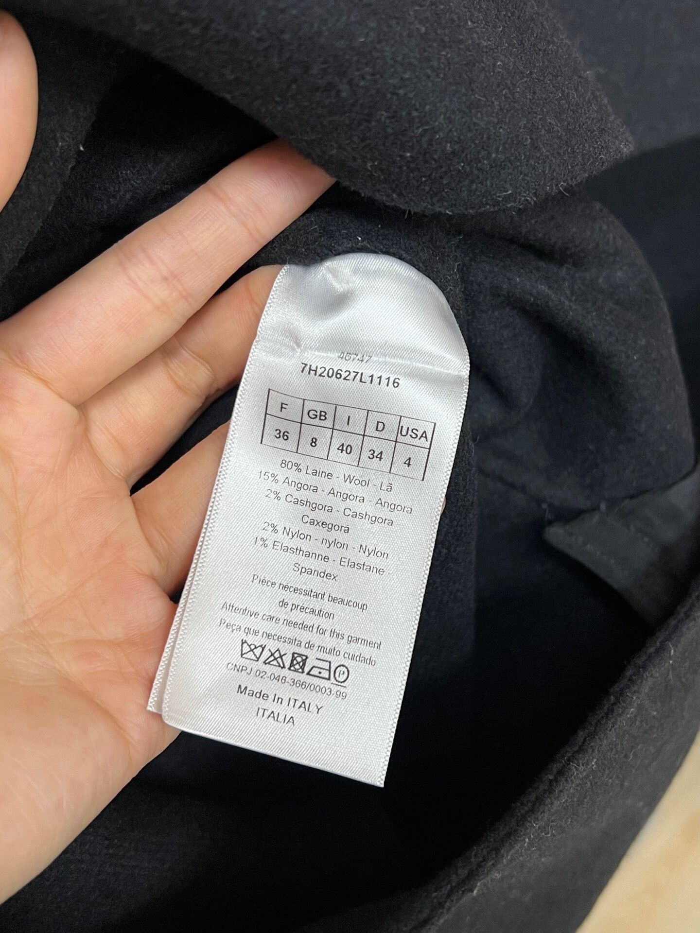 Dior black wool robe coat by Dior Size S / US 4 / IT 40 - 3 Thumbnail