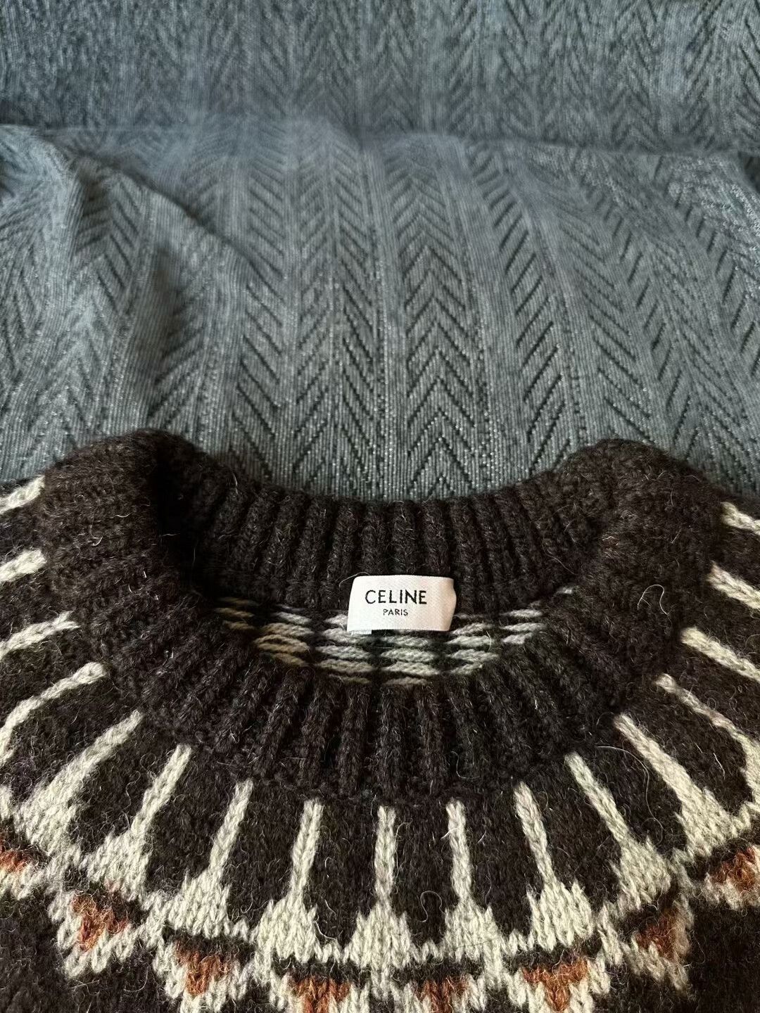 Celine celine fair isle sweater in beige Size XS / US 0-2 / IT 36-38 - 3 Thumbnail