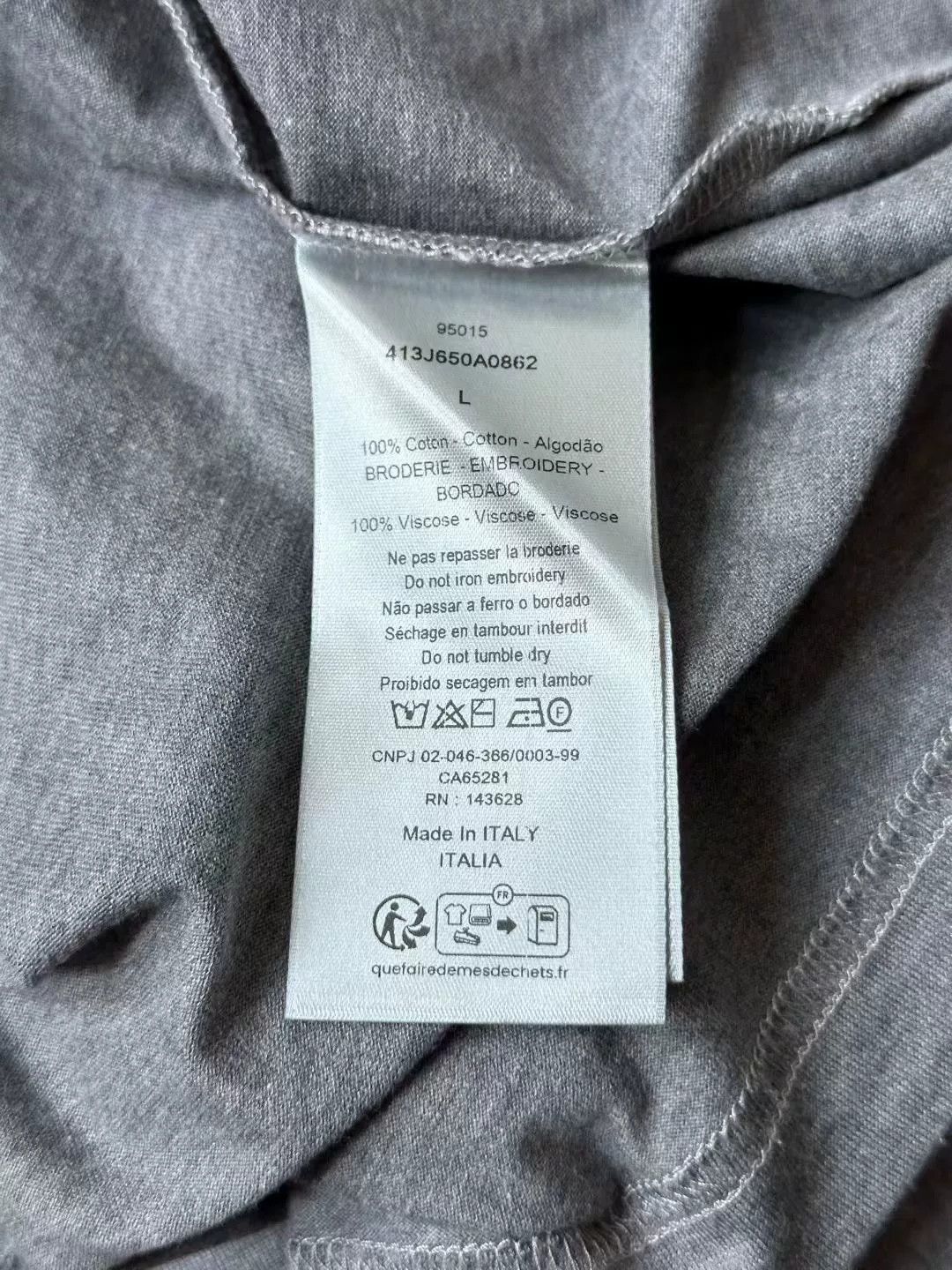 Dior Dior Gray Logo Short Sleeve T-Shirt Size US L / EU 52-54 / 3 - 4 Thumbnail