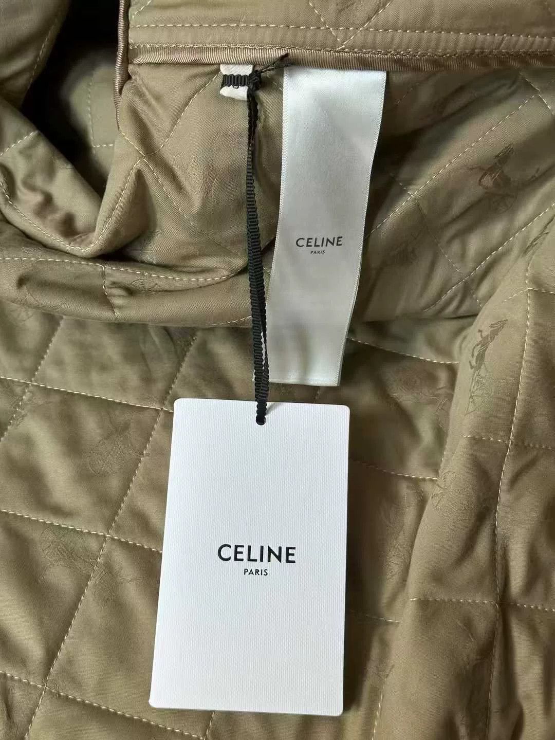 Celine celine beige quilted cotton coat with collar Size S / US 4 / IT 40 - 4 Thumbnail