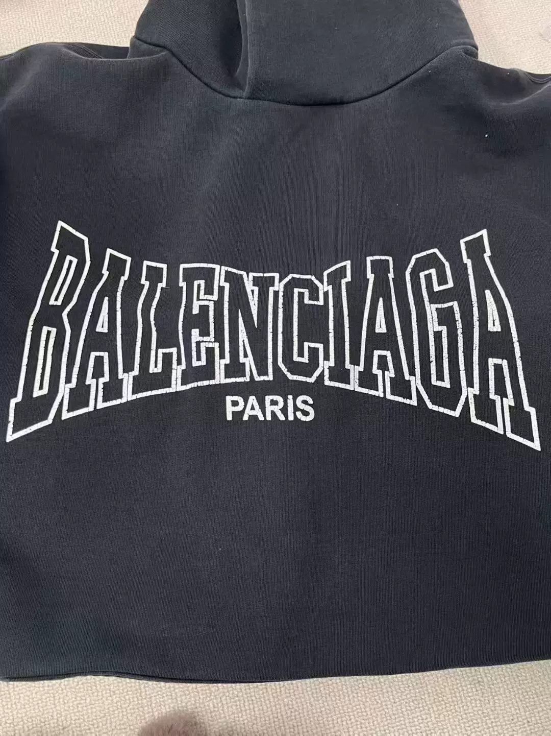Balenciaga balenciaga logo print black hooded sweatshirt Size US L / EU 52-54 / 3 - 2 Thumbnail