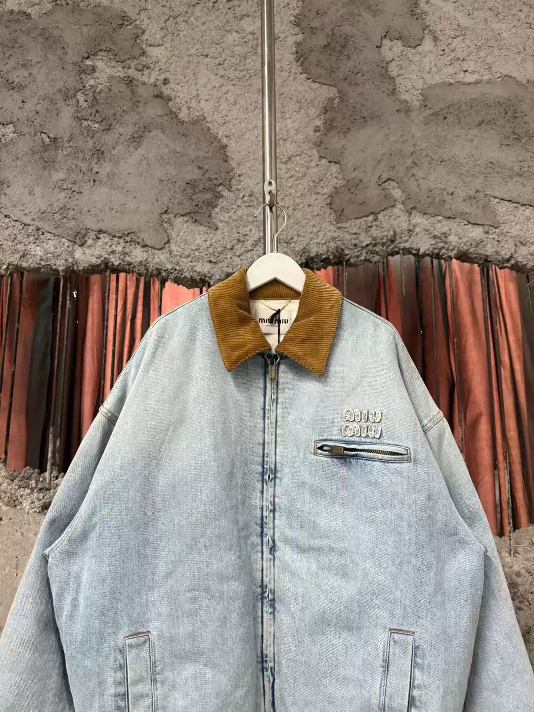 Miu Miu miumiu denim jacket with brown collar Size M / US 6-8 / IT 42-44 - 2 Thumbnail