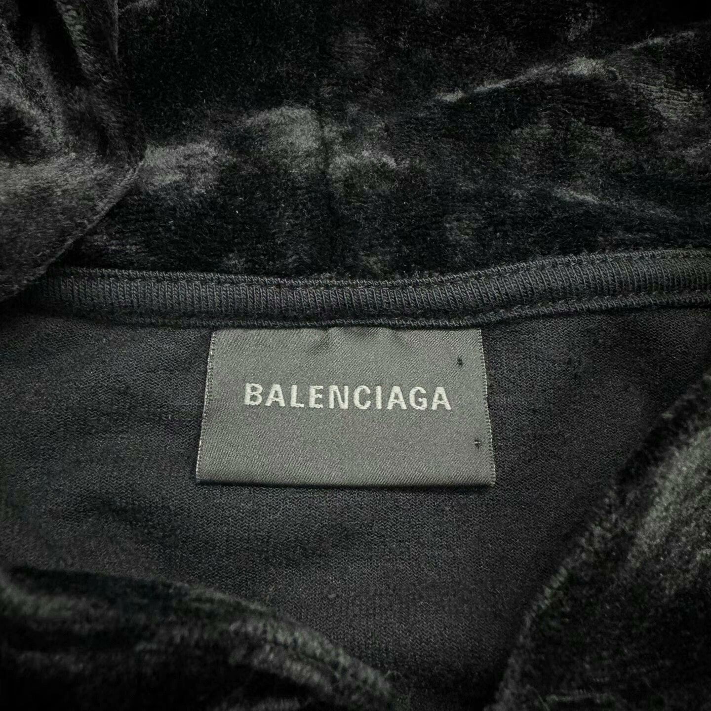 Balenciaga balenciaga velour hooded sweatshirt with rhinestones Size S / US 4 / IT 40 - 2 Thumbnail