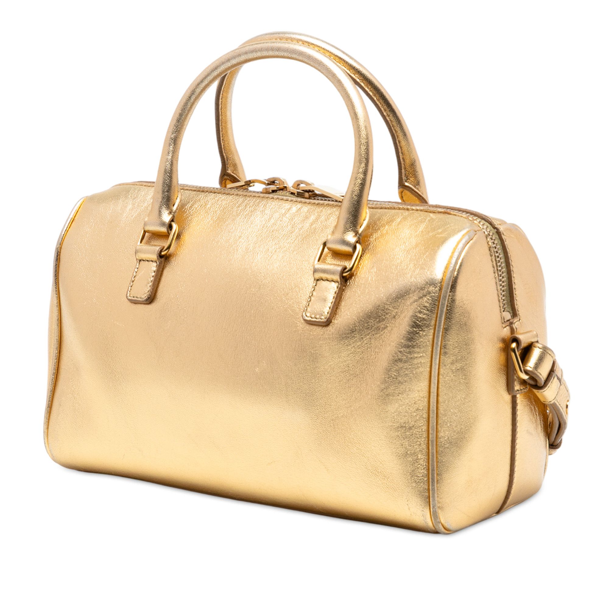 Yves Saint Laurent Yves Saint Laurent Baby Metallic Leather Classic Duffle Satchel Size ONE SIZE - 2 Thumbnail
