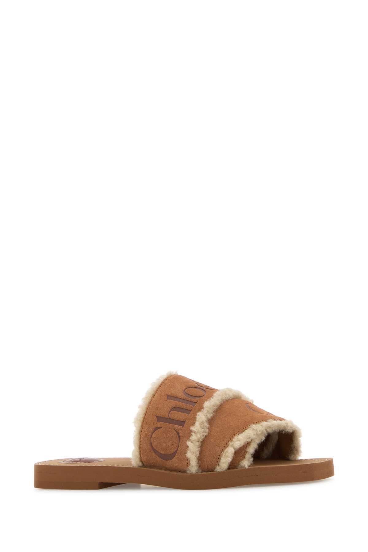 Chloe Caramel Suede Woody Slippers Size US 9 / IT 39 - 2 Thumbnail