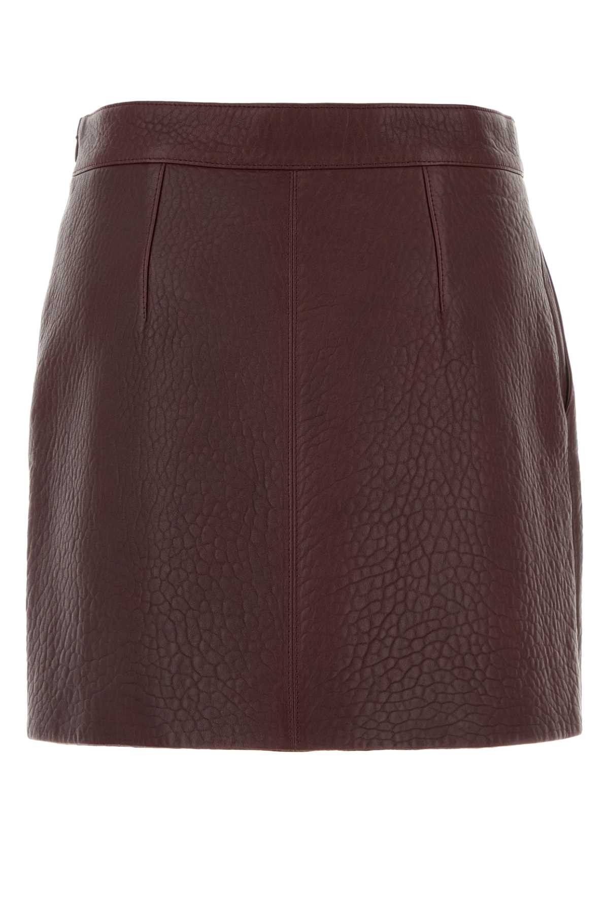 Chloe Grape Leather Mini Skirt Size 30" / US 8 / IT 44 - 2 Thumbnail