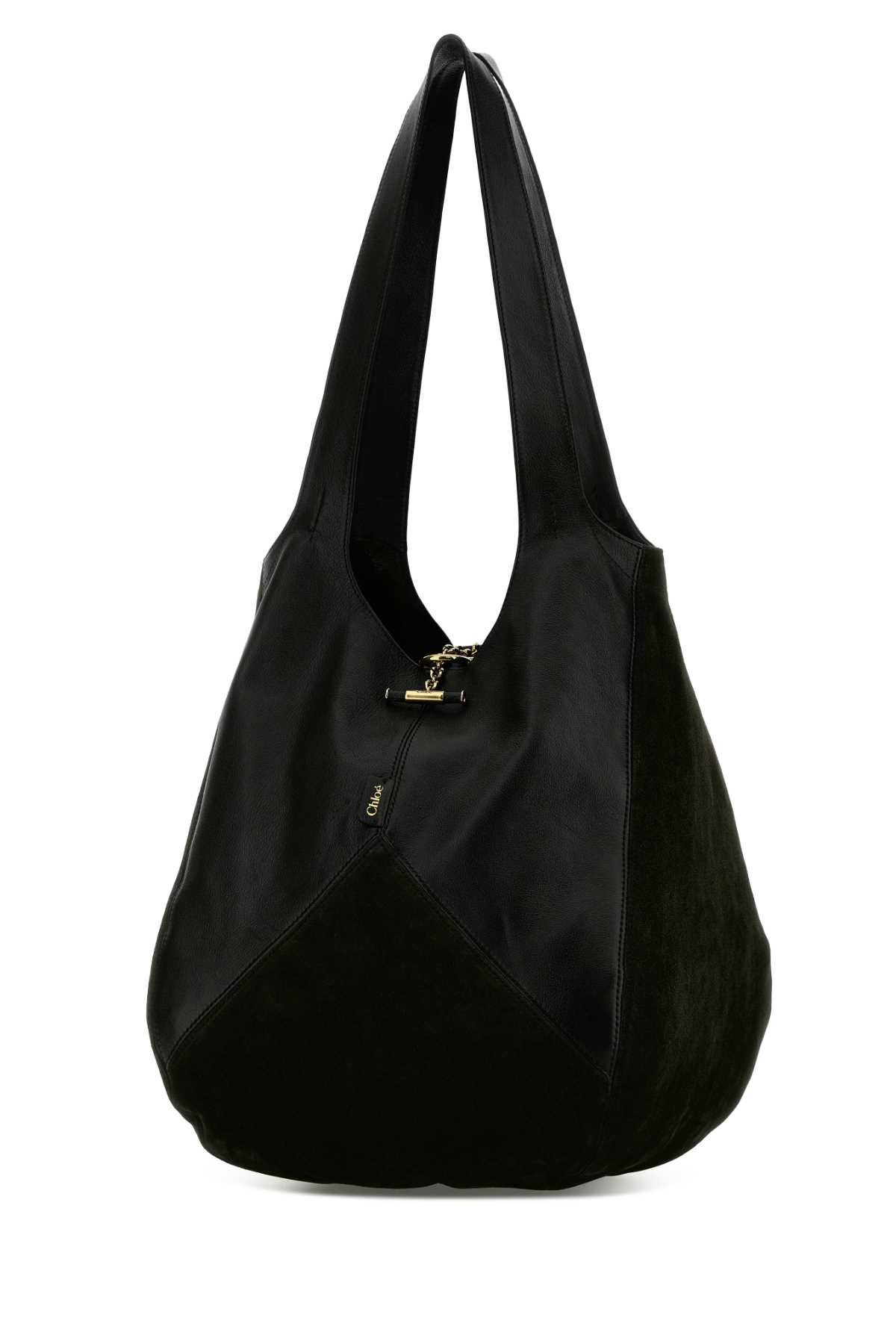 Chloe Black Suede And Leather Balloon Shopping Bag Size ONE SIZE - 2 Thumbnail
