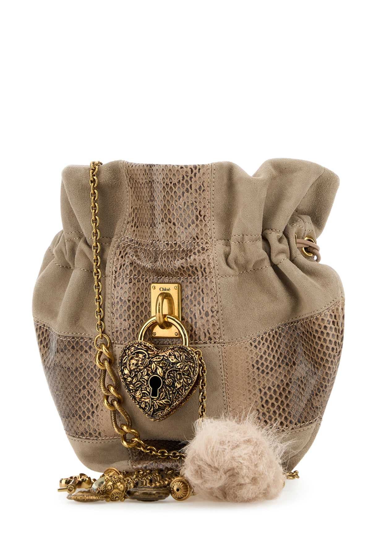 Chloe Dove Grey Leather Chain Bucket Bag Size ONE SIZE - 2 Thumbnail