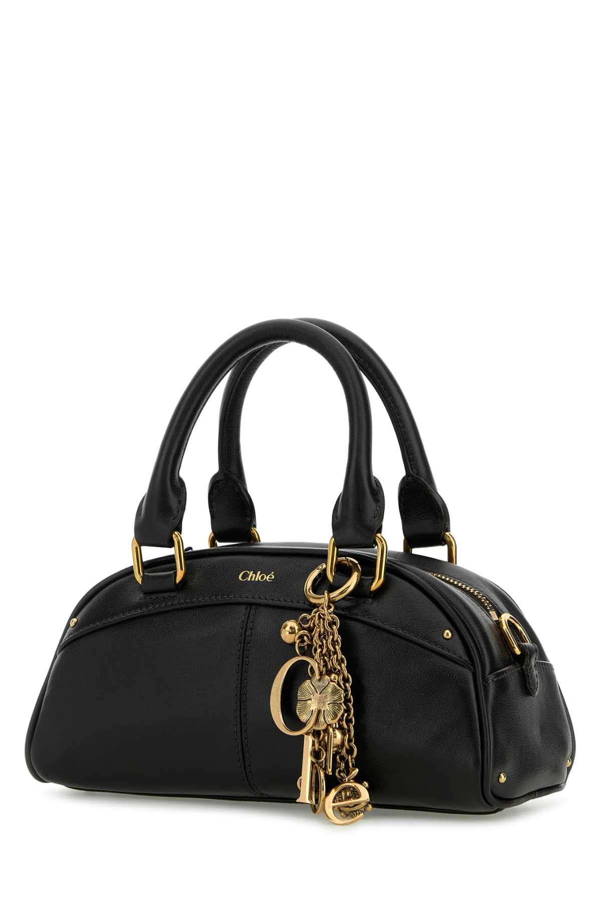 Chloe Black Small Leather Bowling Chloe Small Handbag Size ONE SIZE - 2 Thumbnail