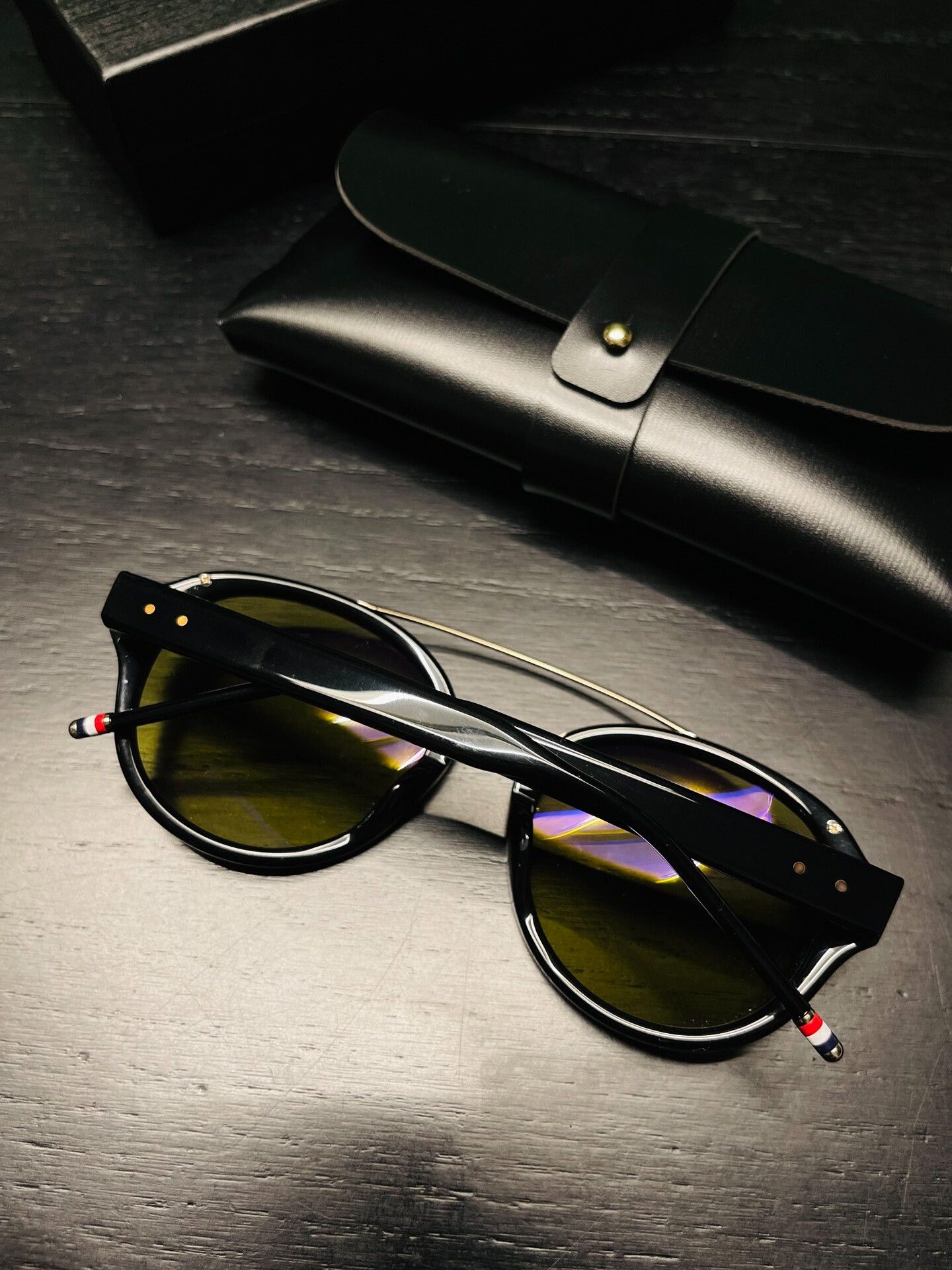 Thom Browne Thom Browne TB-504 Sunglasses with Gold Accents Size ONE SIZE - 2 Thumbnail
