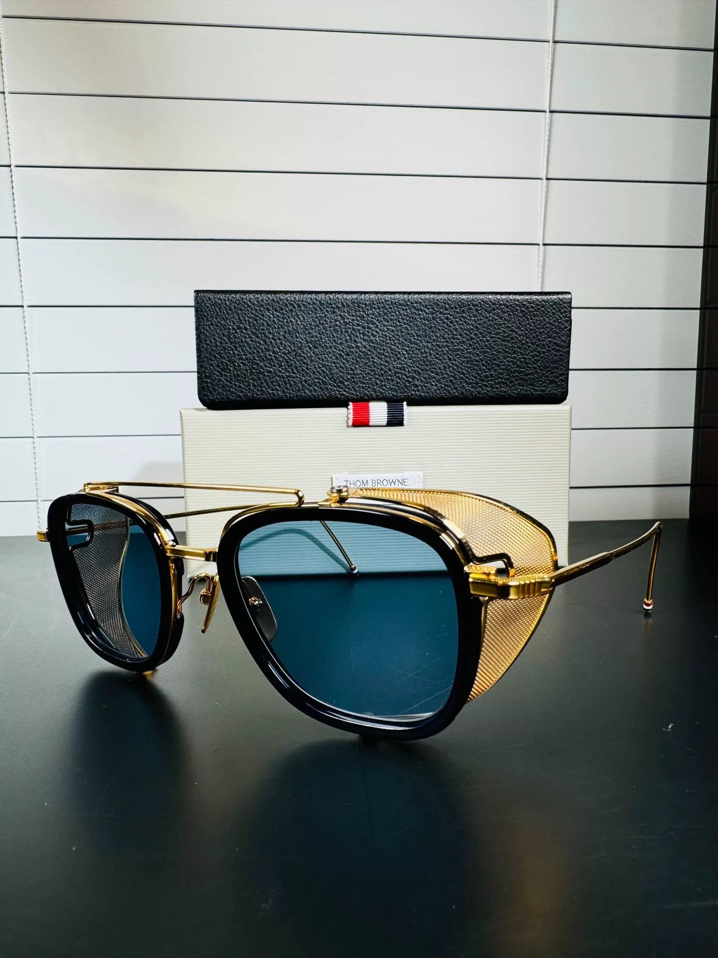 Thom Browne Thom Browne Gold Square Sunglasses Size ONE SIZE - 3 Thumbnail