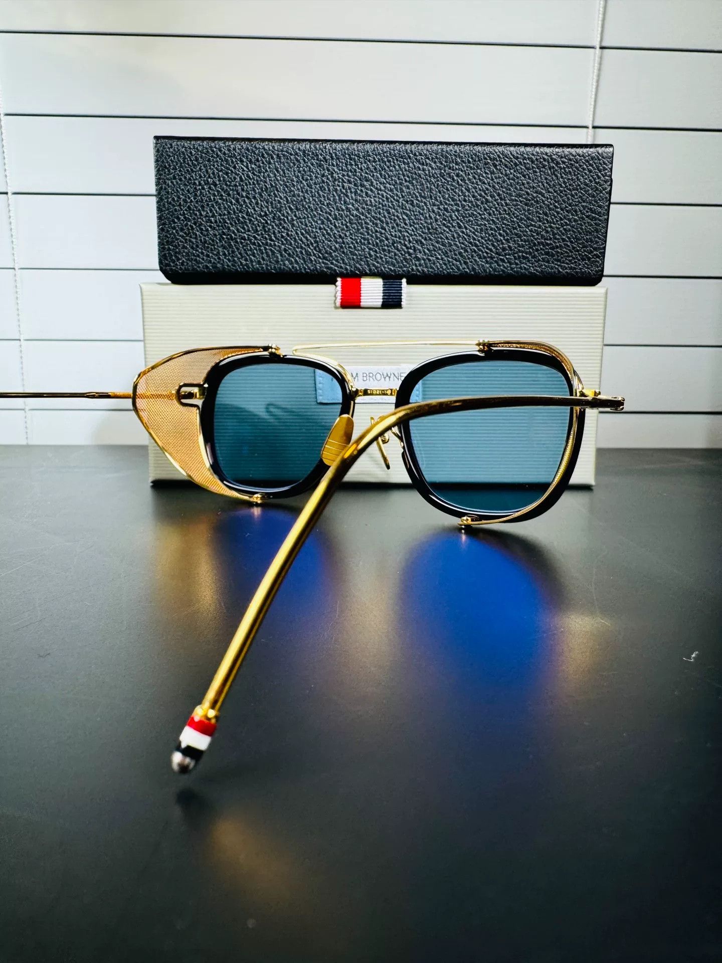Thom Browne Thom Browne Gold Square Sunglasses Size ONE SIZE - 4 Thumbnail