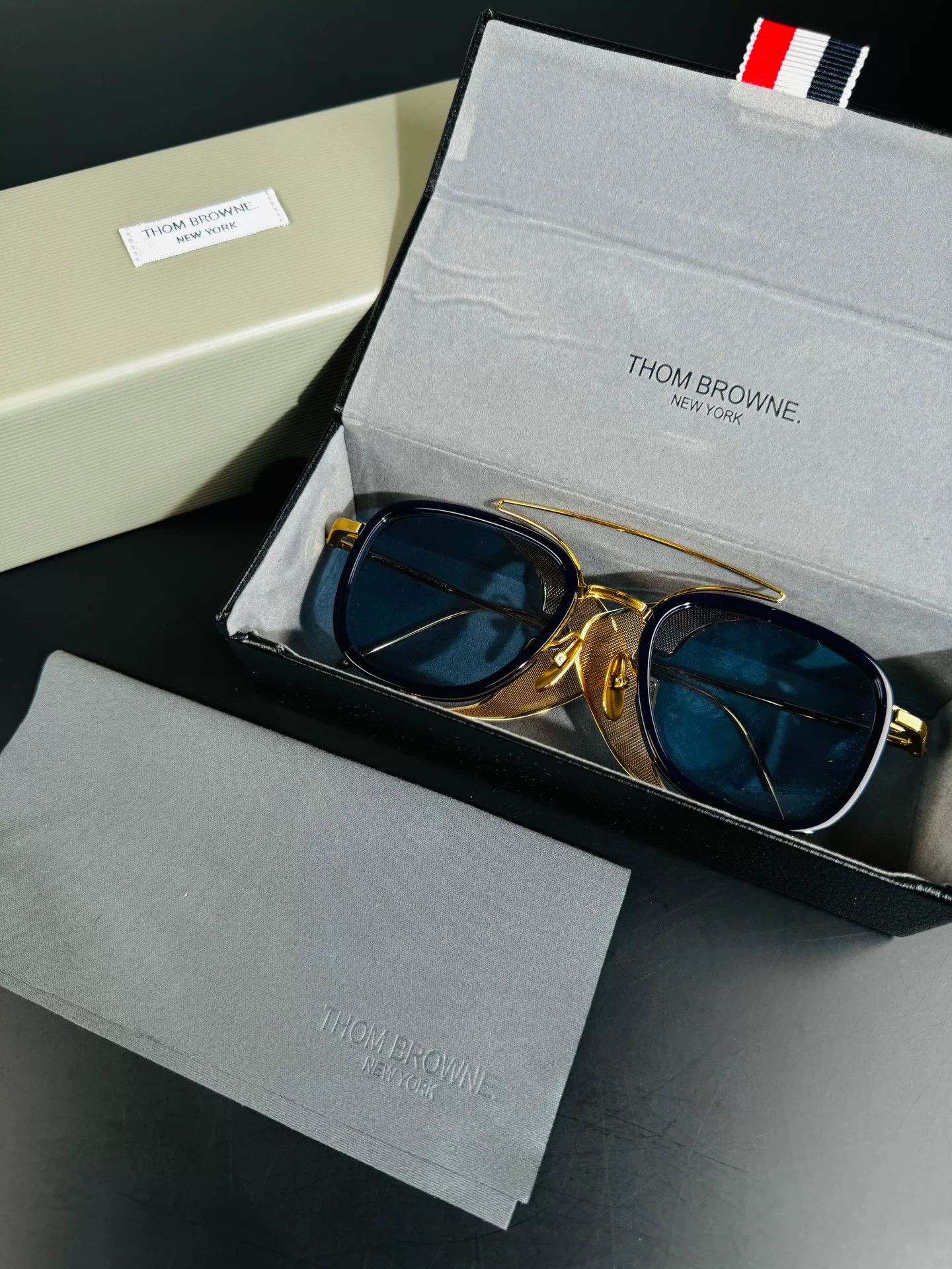 Thom Browne Thom Browne Gold Square Sunglasses Size ONE SIZE - 9 Thumbnail