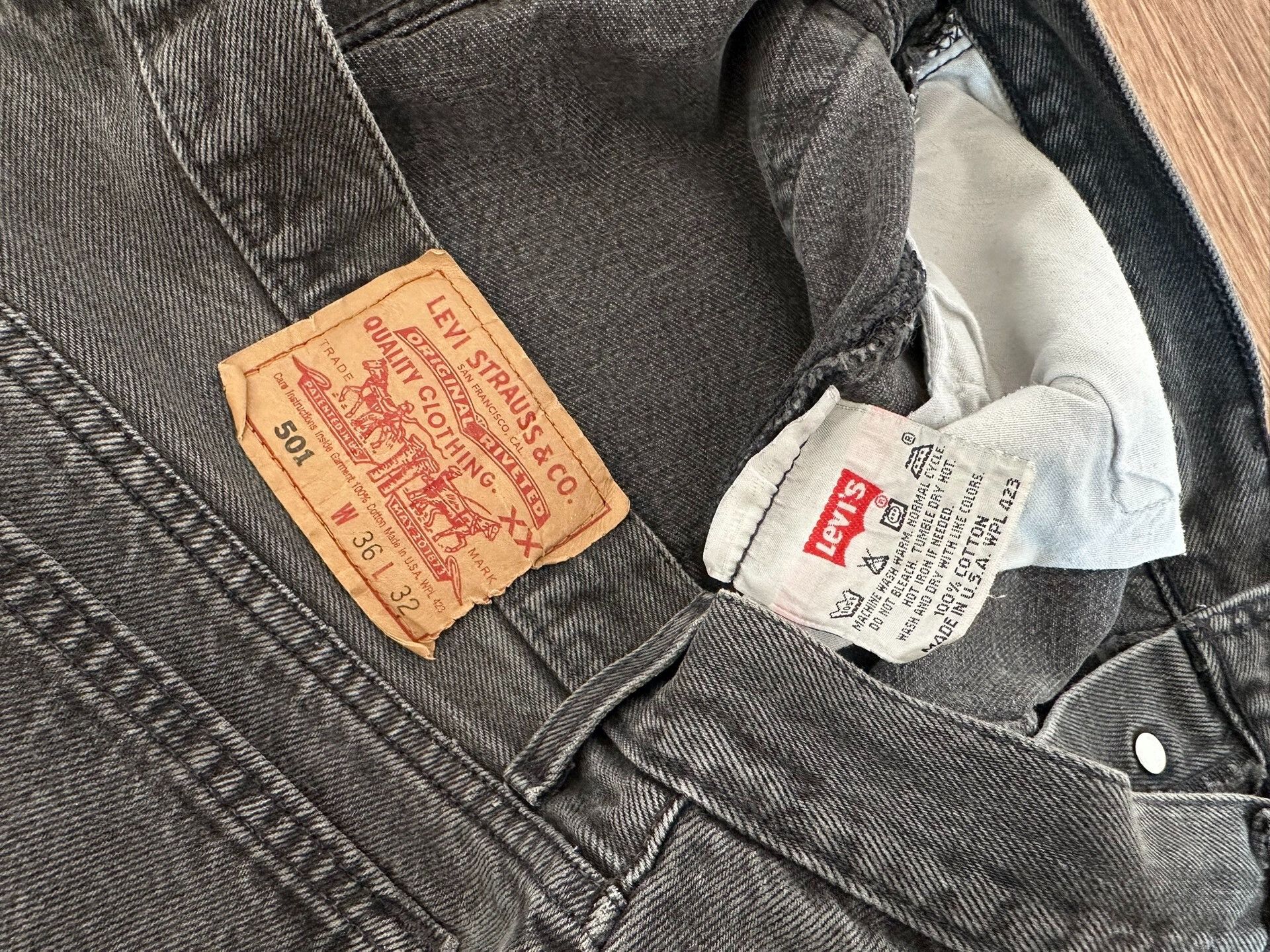 Levi's vintage levi's 501 black jeans from the 90s Size US 36 / EU 52 - 3 Thumbnail