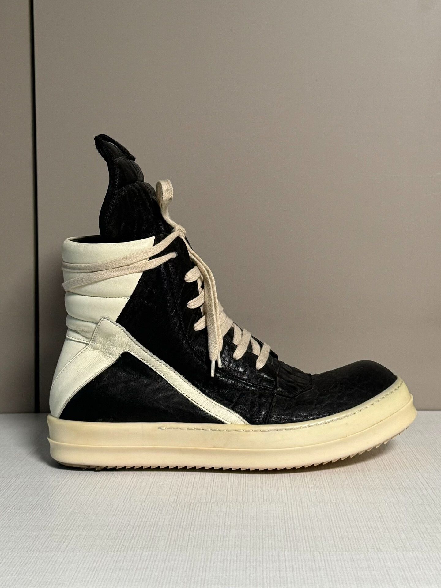 Rick Owens rick owens black leather sneakers with laces Size US 9 / EU 42 - 5 Thumbnail