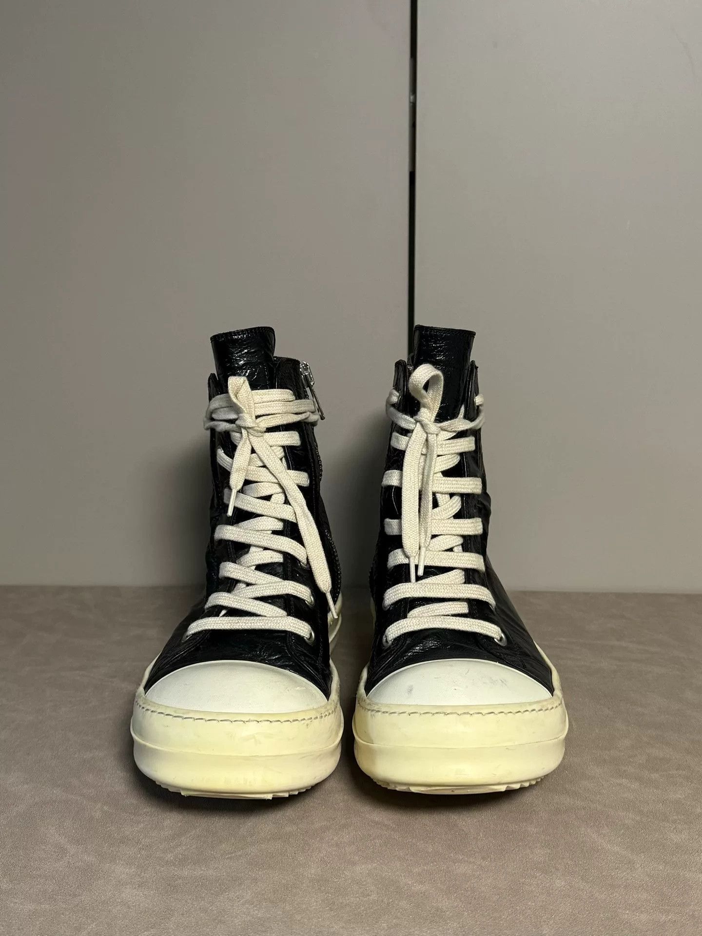 Rick Owens rick owens ro wrinkled leather high-top sneakers Size US 9.5 / EU 42-43 - 2 Thumbnail