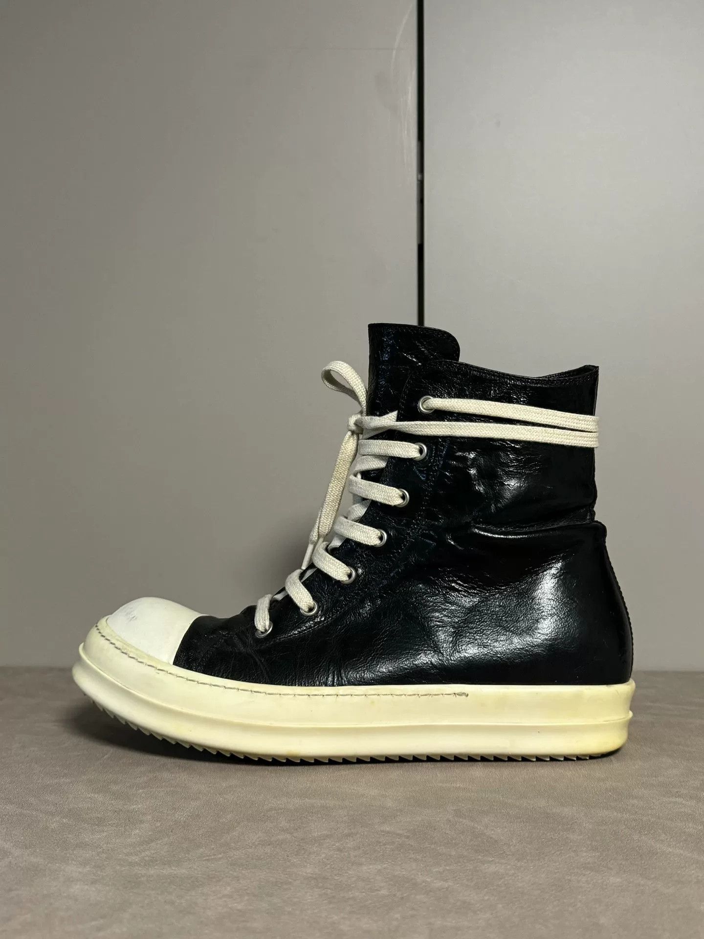 Rick Owens rick owens ro wrinkled leather high-top sneakers Size US 9.5 / EU 42-43 - 5 Thumbnail
