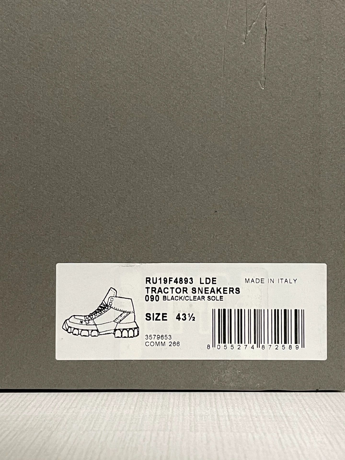 Rick Owens Rick Owens RO Tractor Thick Sole Sneakers Size US 10.5 / EU 43-44 - 8 Thumbnail