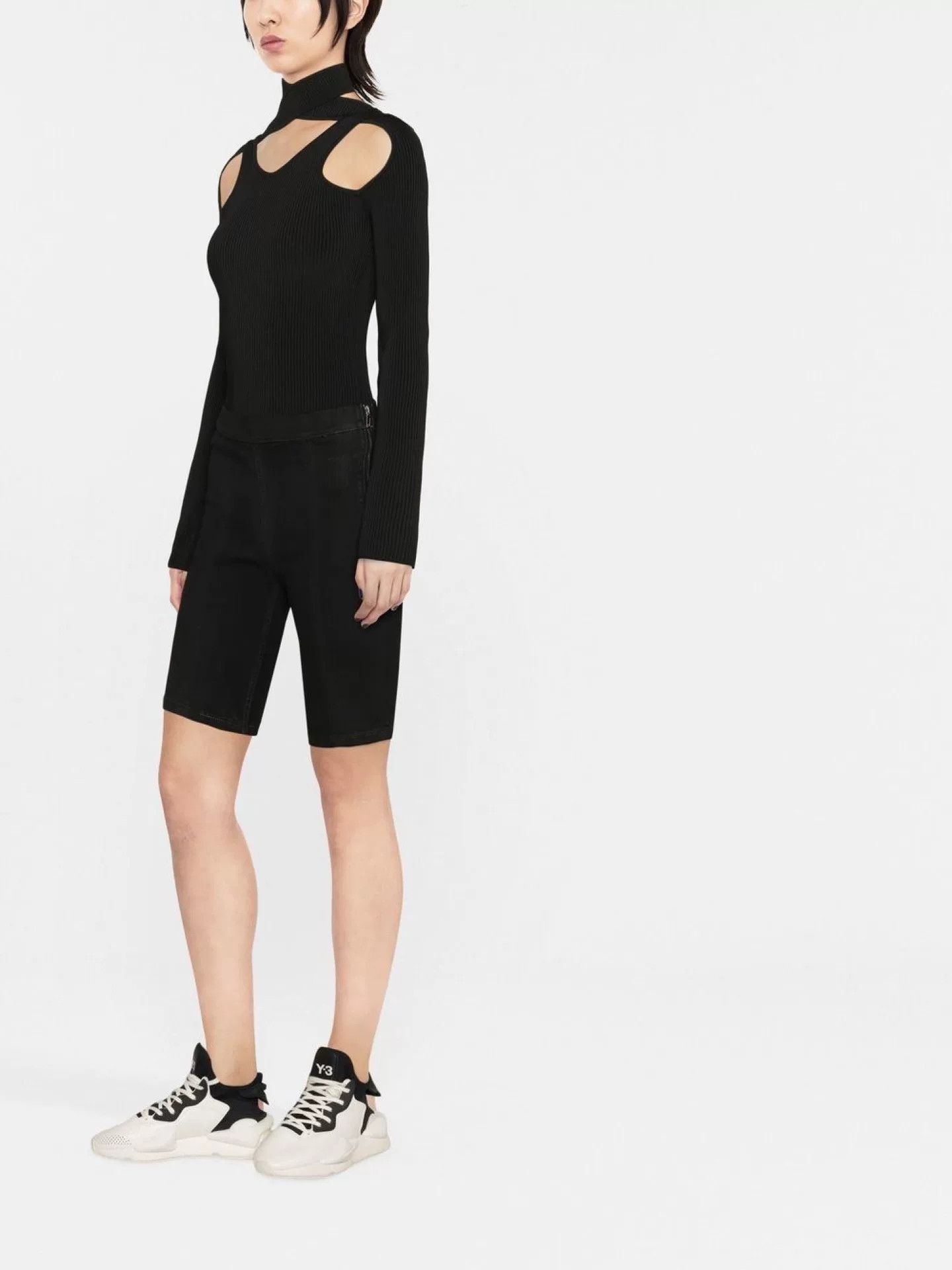 Rick Owens rick owens women's black waxed shorts Size 42" / US 20 - 6 Thumbnail