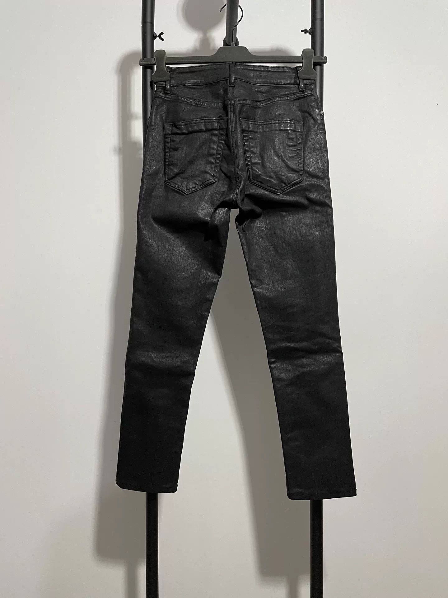 Rick Owens rick owens black waxed long pants Size US 30 / EU 46 - 2 Thumbnail