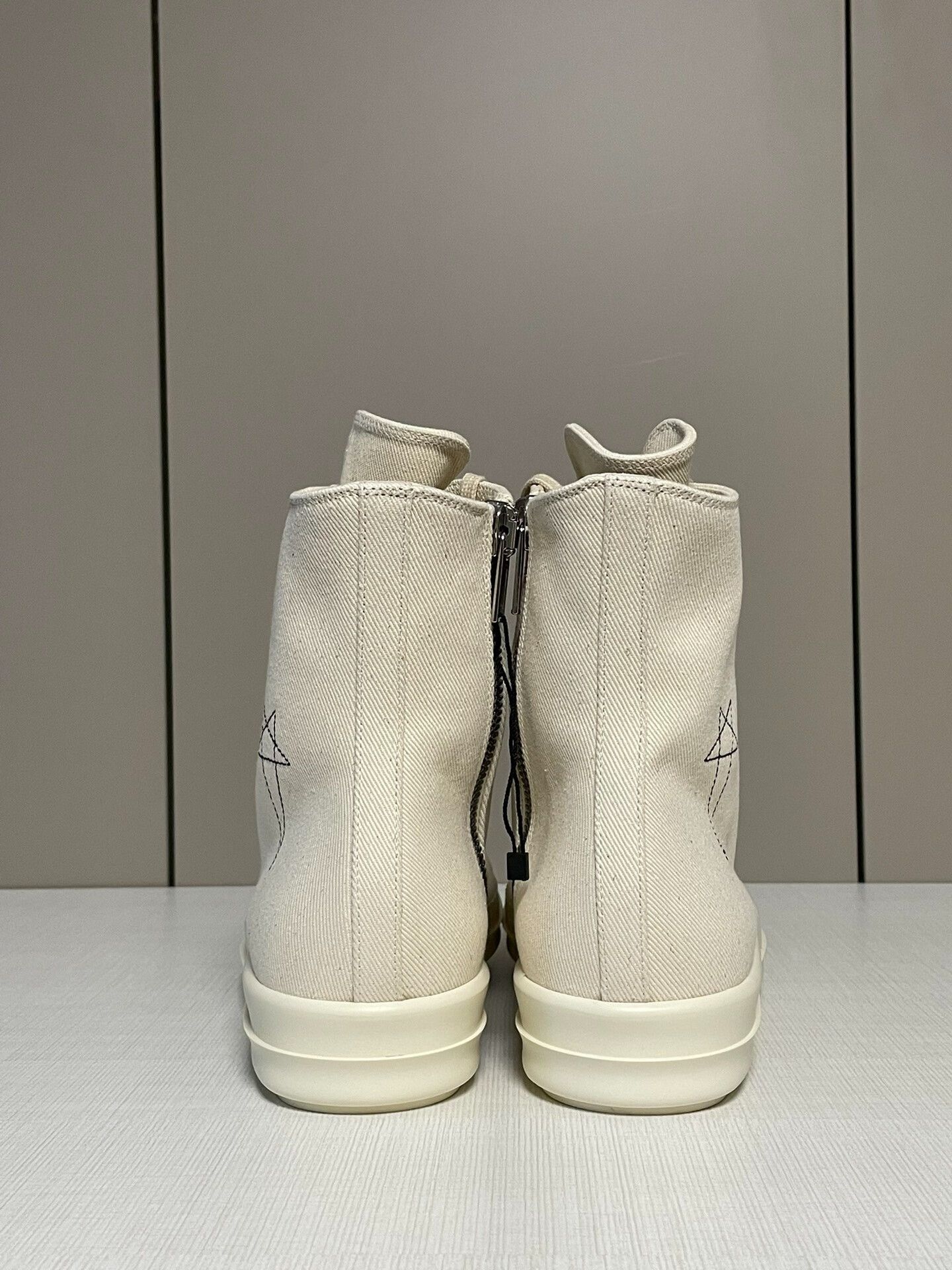 Converse rick owens beige canvas high-top sneakers Size US 10 / EU 43 - 5 Thumbnail
