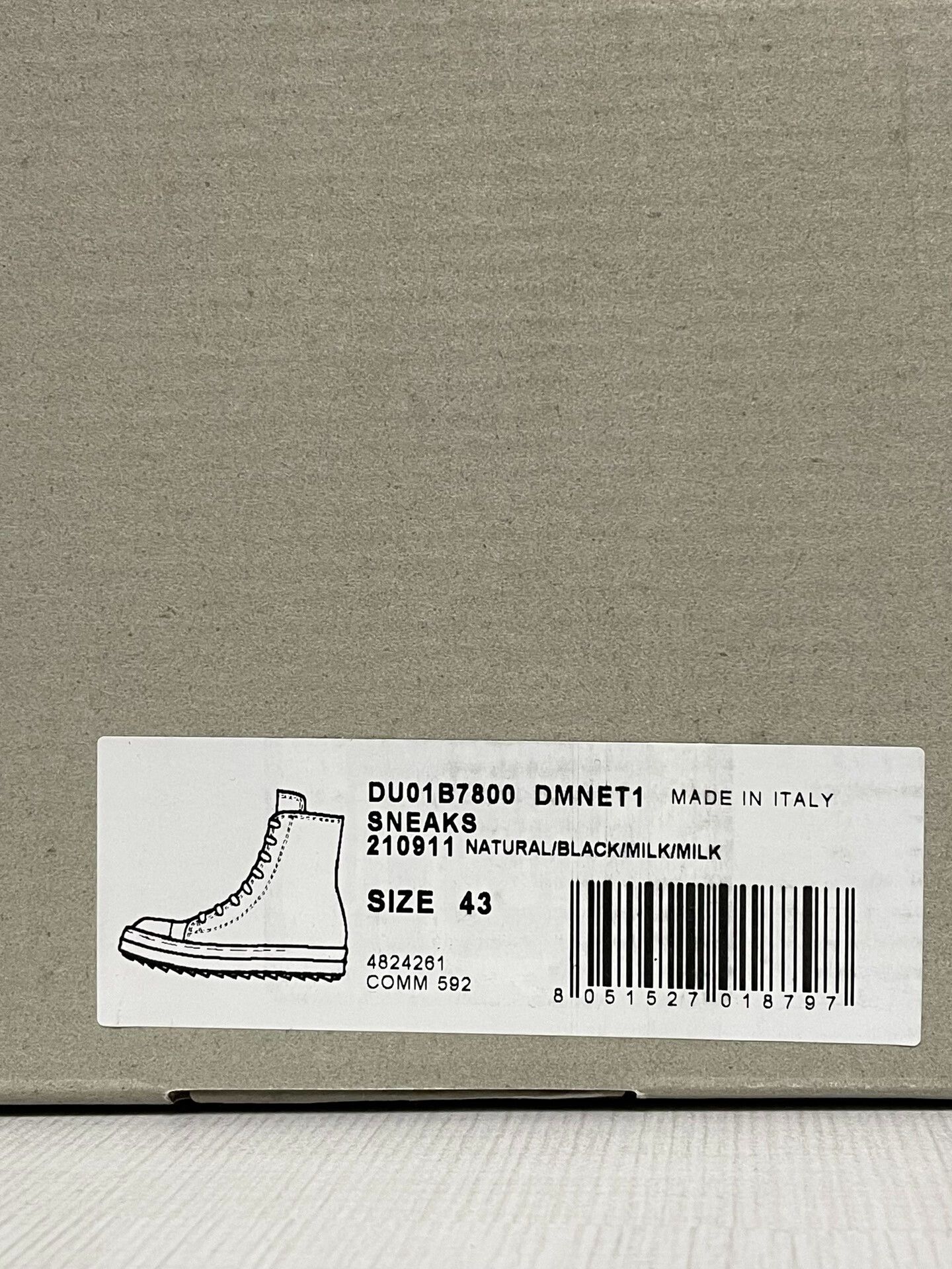 Converse rick owens beige canvas high-top sneakers Size US 10 / EU 43 - 9 Thumbnail