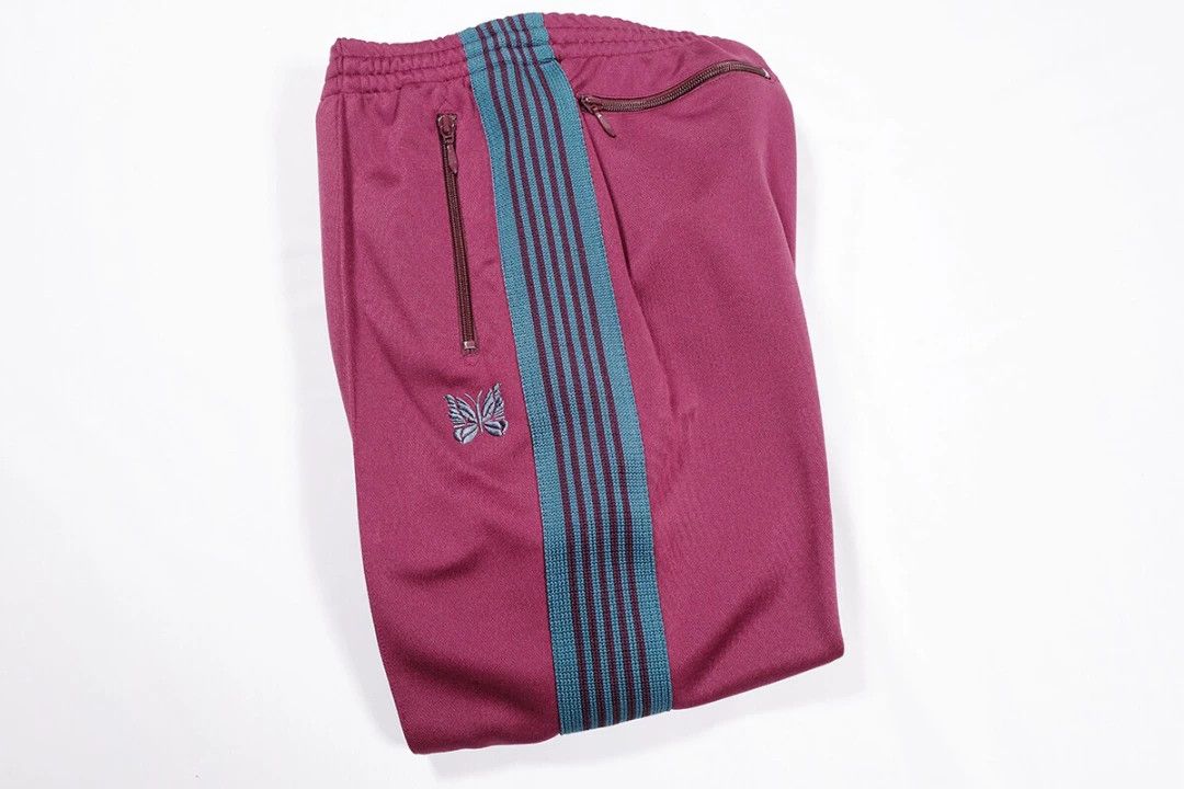 Needles Needles Track Pant in Burgundy with Embroidery Size US 32 / EU 48 - 2 Thumbnail