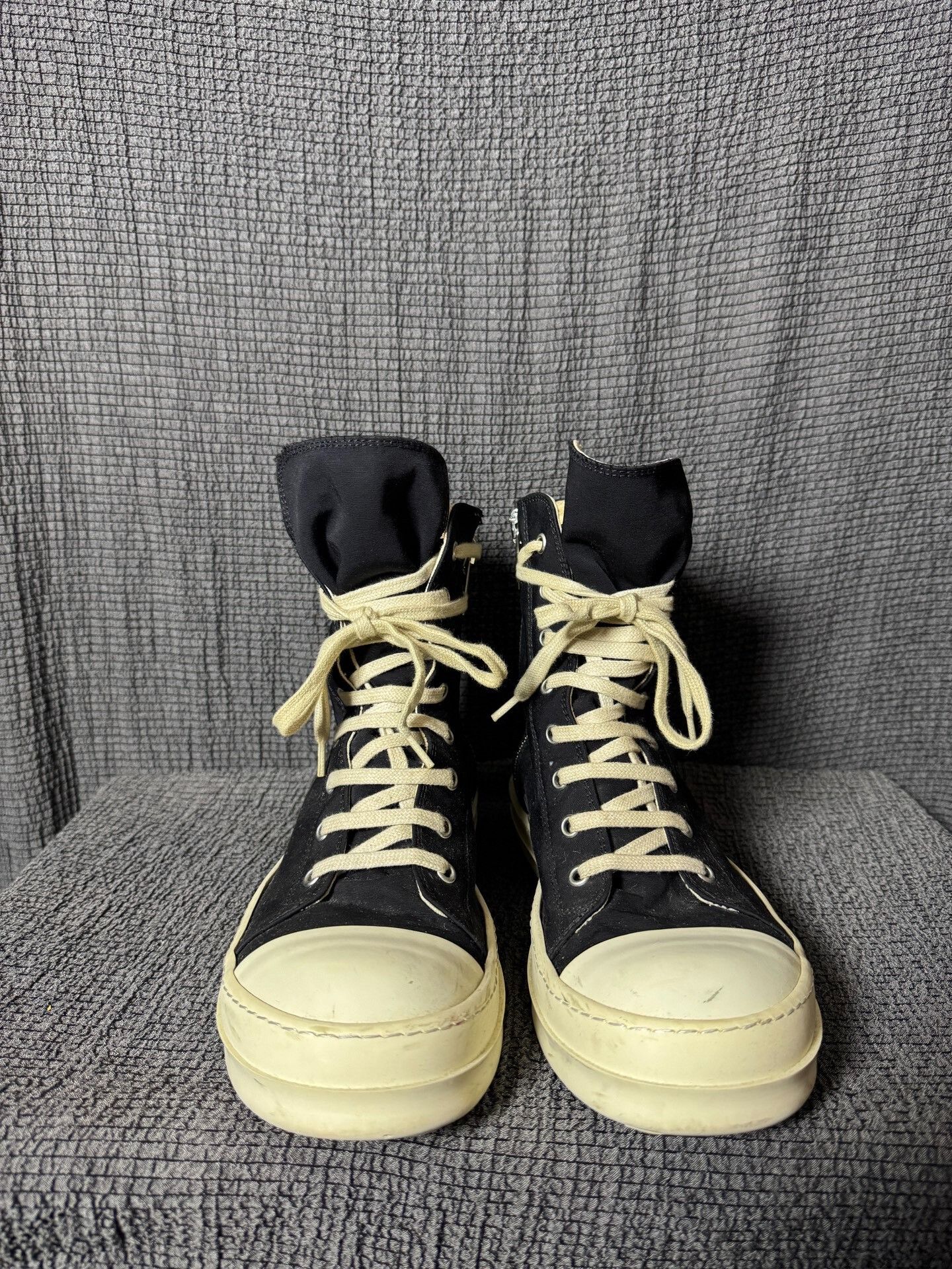 Rick Owens Rick Owens High Top Black and White Sneakers Size US 7.5 / EU 40-41 - 5 Thumbnail