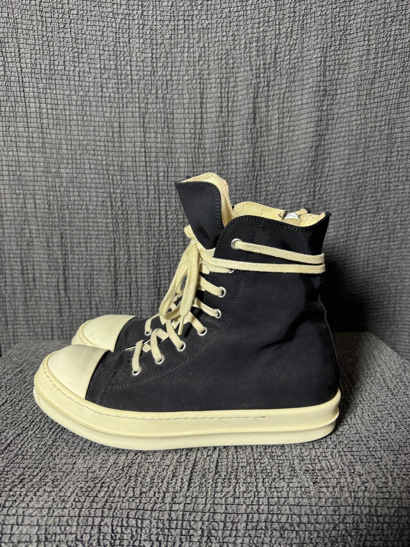 Rick Owens Rick Owens High Top Black and White Sneakers Size US 7.5 / EU 40-41 - 3 Thumbnail
