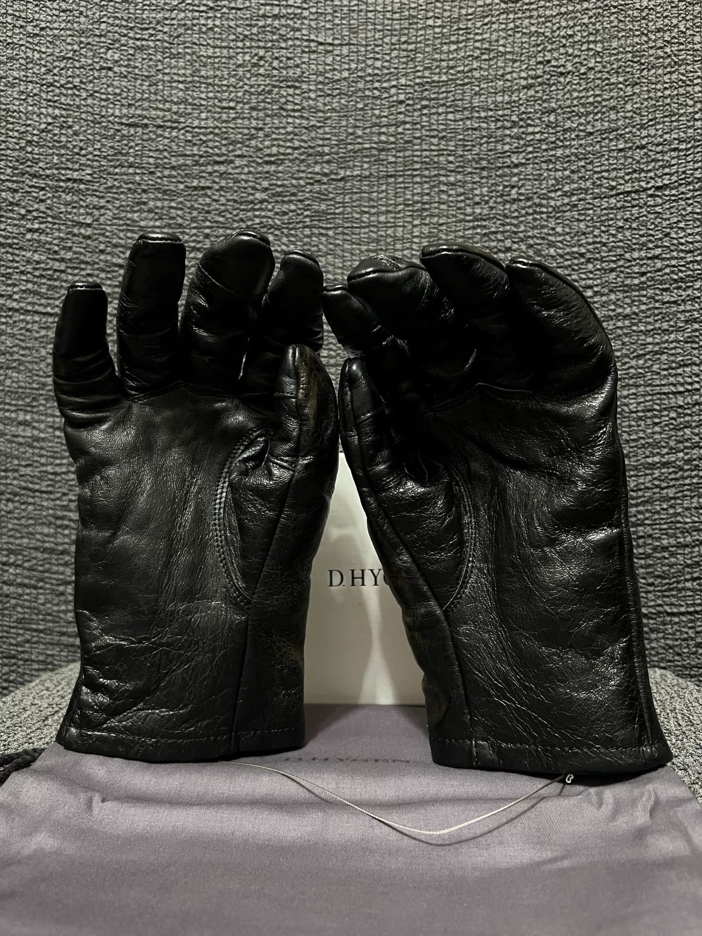 D.Hygen d hygen leather zip gloves with thumb opening Size ONE SIZE - 3 Thumbnail
