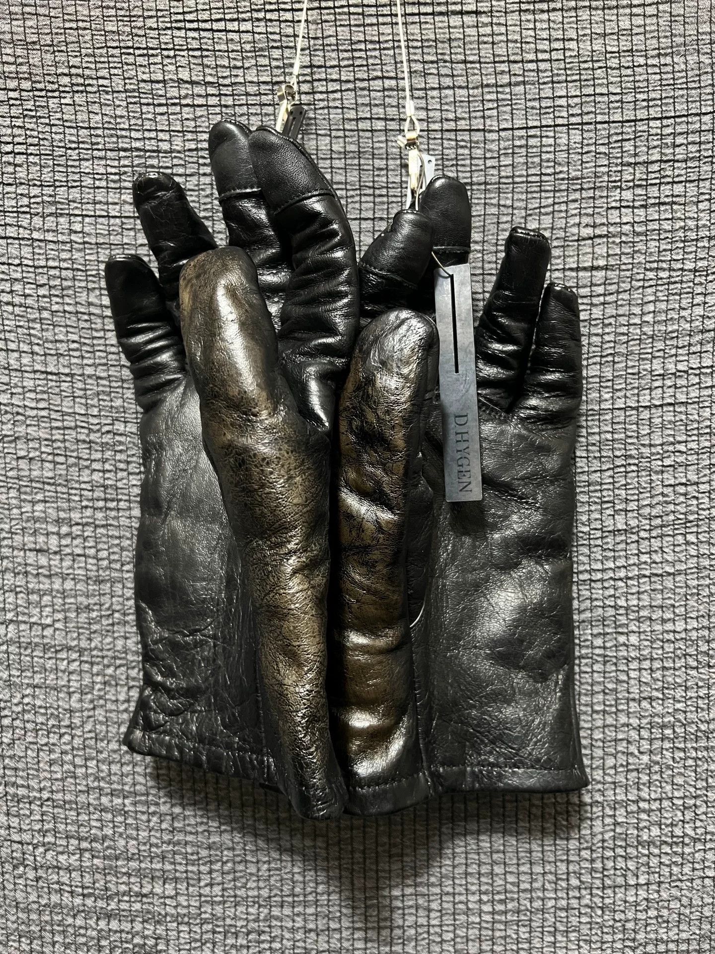 D.Hygen d hygen leather zip gloves with thumb opening Size ONE SIZE - 7 Thumbnail