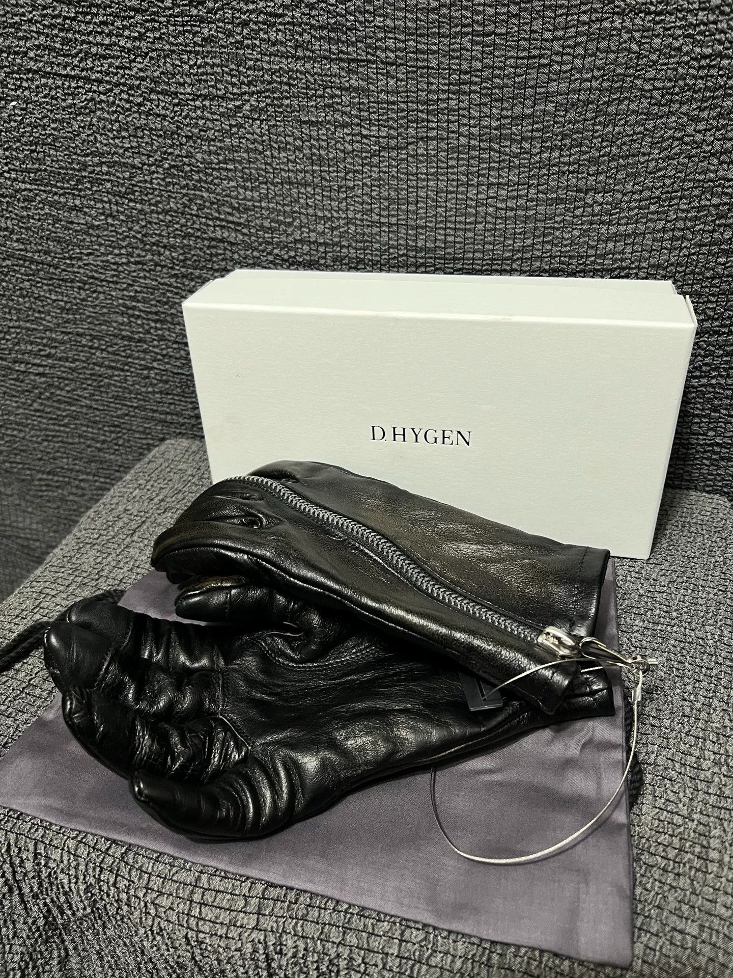 D.Hygen d hygen leather zip gloves with thumb opening Size ONE SIZE - 2 Thumbnail