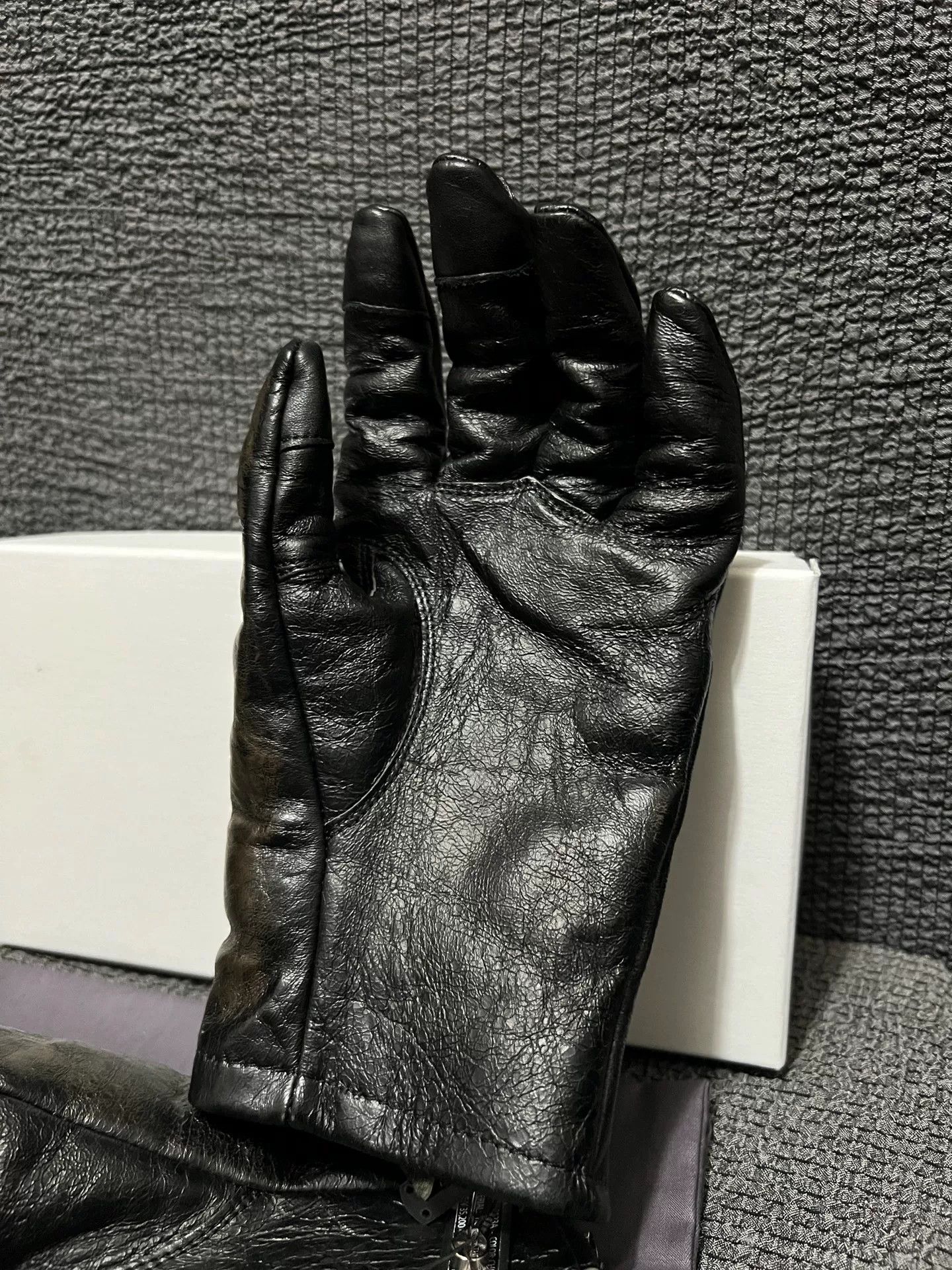 D.Hygen d hygen leather zip gloves with thumb opening Size ONE SIZE - 5 Thumbnail
