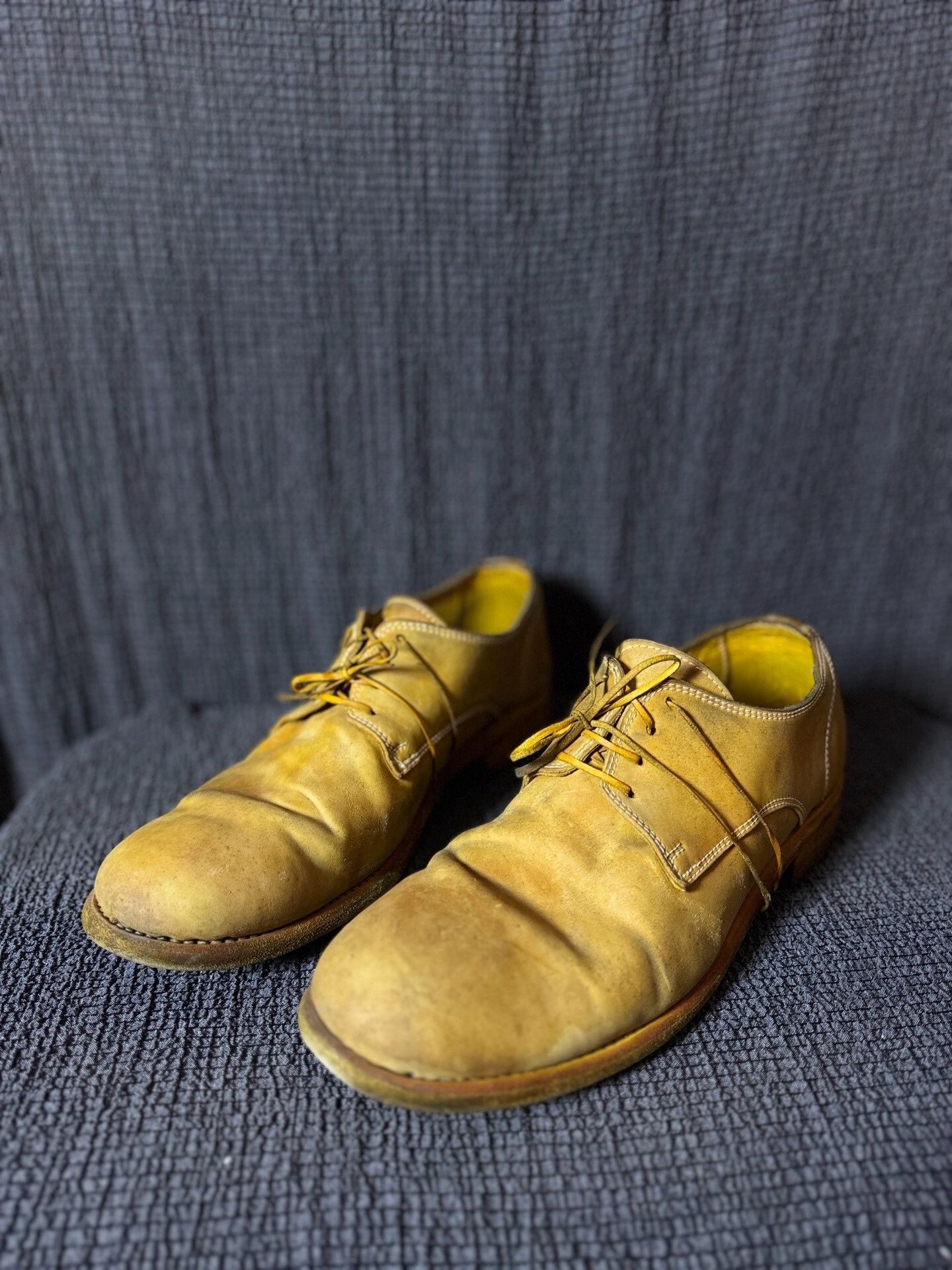 Guidi guidii 992 rare yellow derby shoes Size US 10.5 / EU 43-44 - 3 Thumbnail