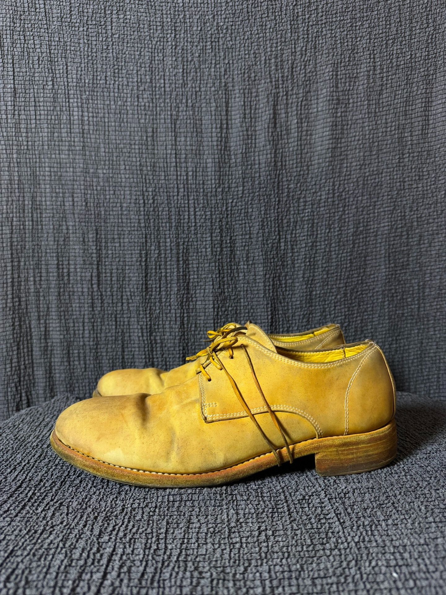 Guidi guidii 992 rare yellow derby shoes Size US 10.5 / EU 43-44 - 4 Thumbnail