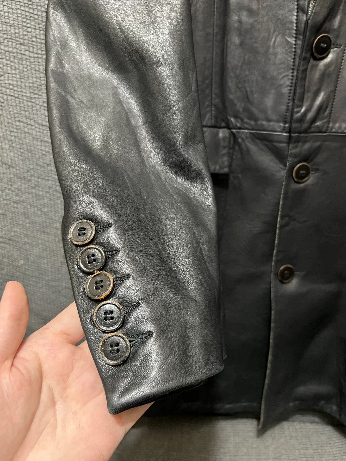 Isaac Sellam Experience dark leather overcoat by isaac sellam experience Size US M / EU 48-50 / 2 - 3 Thumbnail