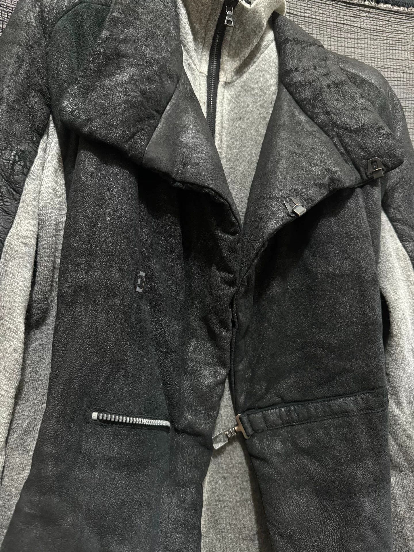 Lumen Et Umbra black leather high collar jacket Size US L / EU 52-54 / 3 - 4 Thumbnail