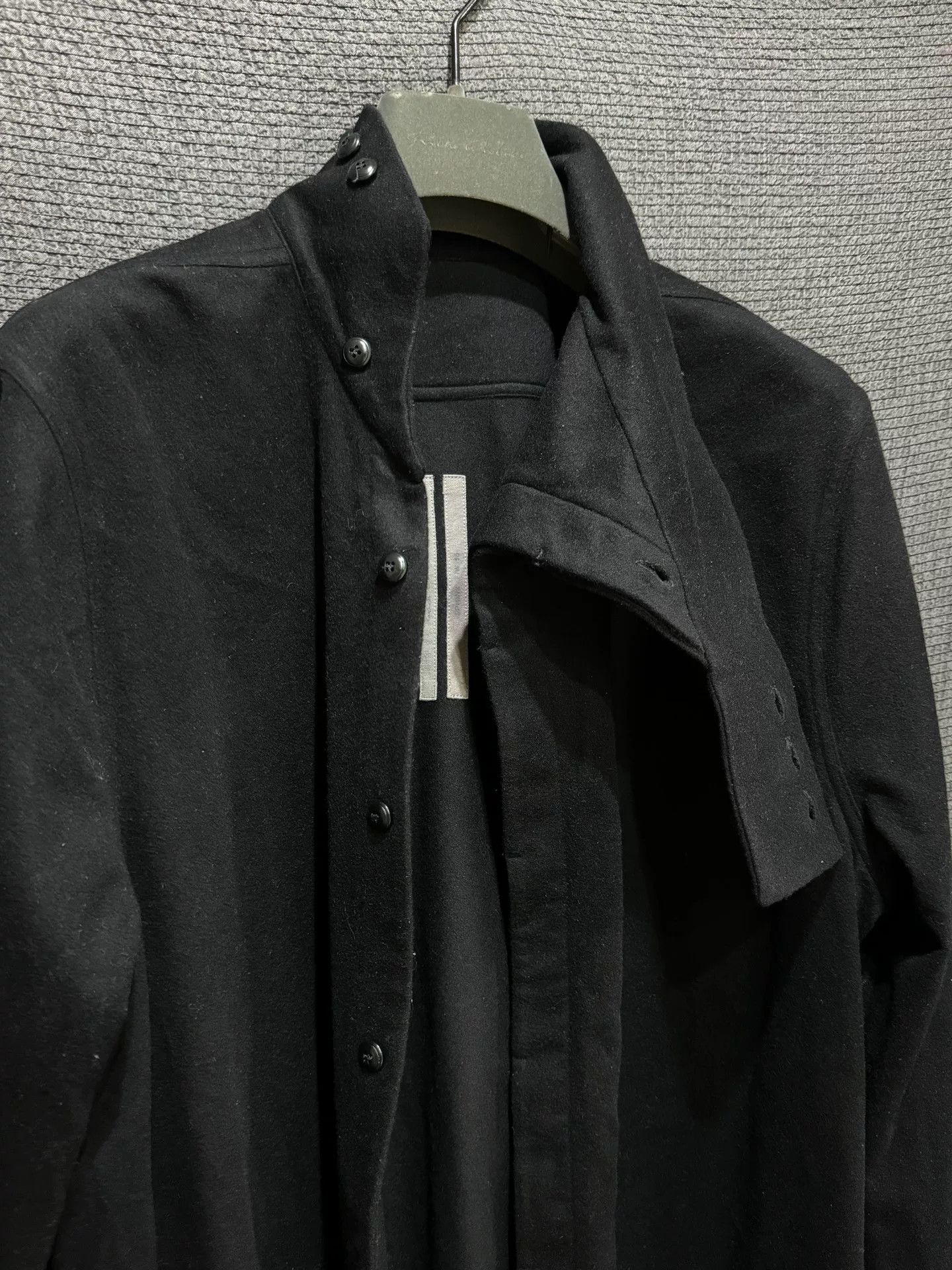 Rick Owens Rick Owens Irregular High Neck Wool Shirt Size US L / EU 52-54 / 3 - 6 Thumbnail