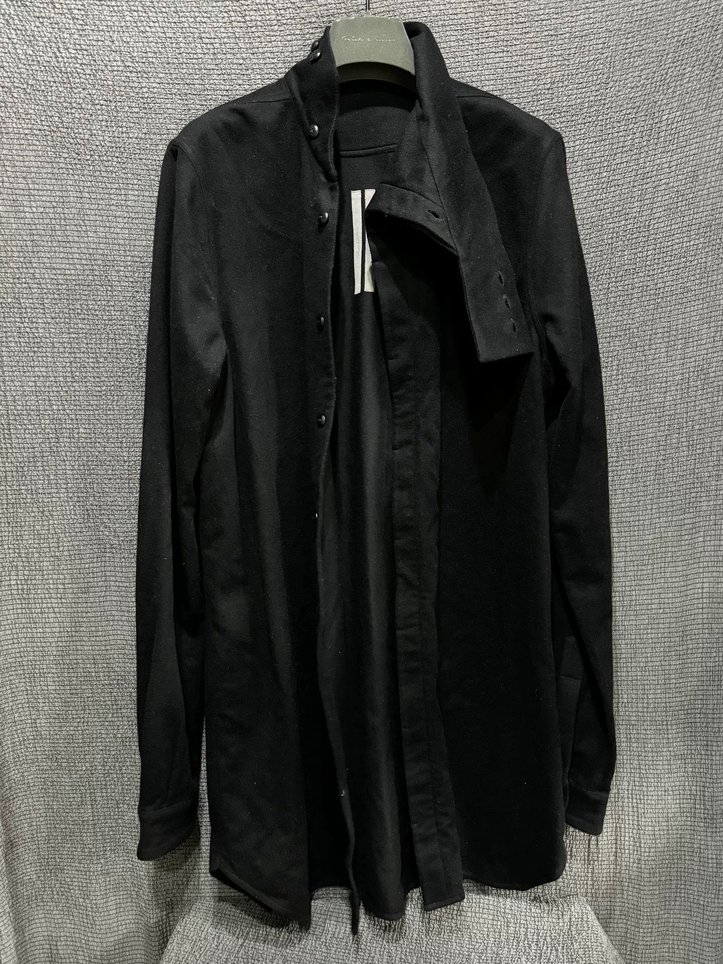 Rick Owens Rick Owens Irregular High Neck Wool Shirt Size US L / EU 52-54 / 3 - 7 Thumbnail