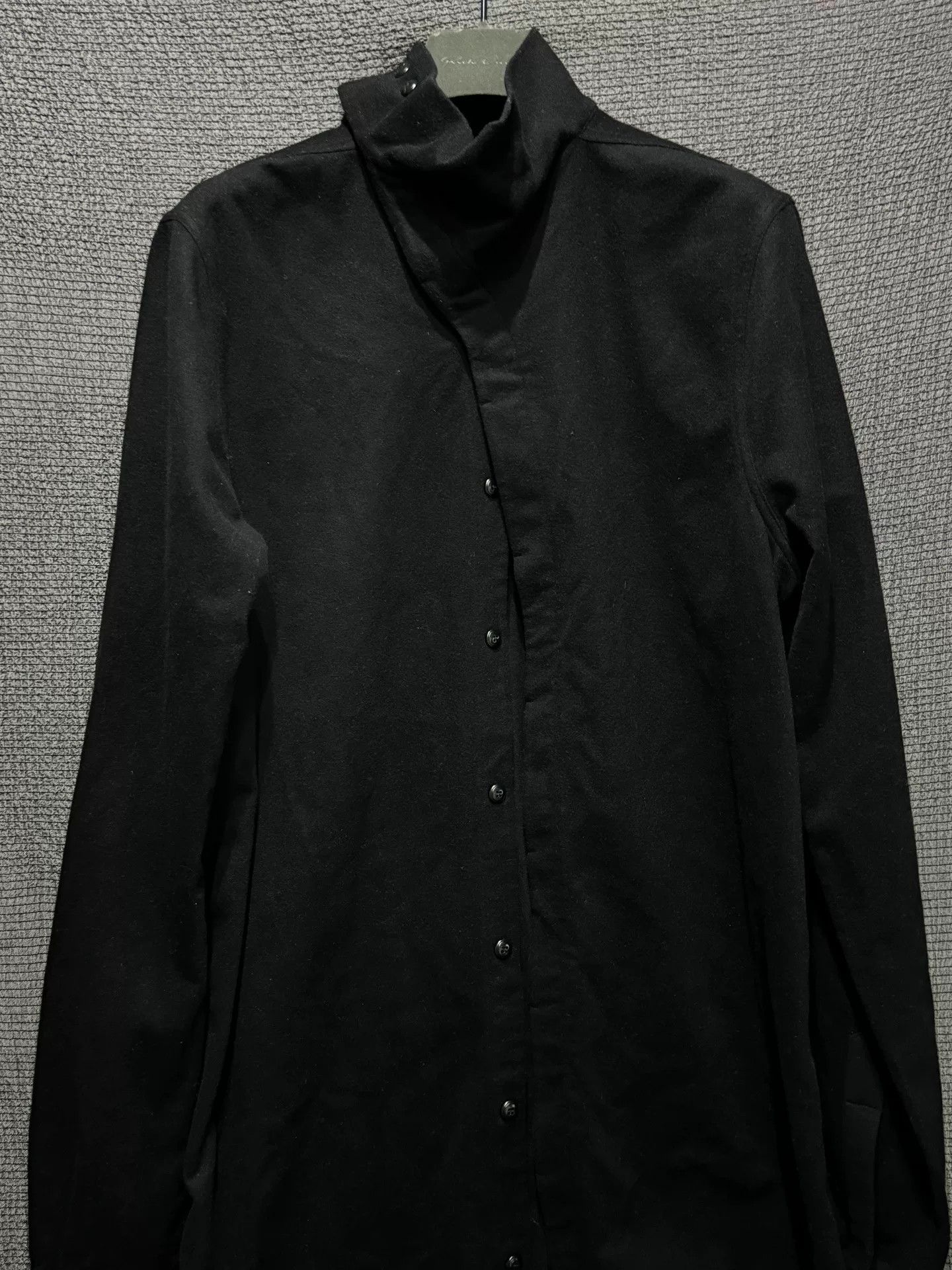 Rick Owens Rick Owens Irregular High Neck Wool Shirt Size US L / EU 52-54 / 3 - 3 Thumbnail