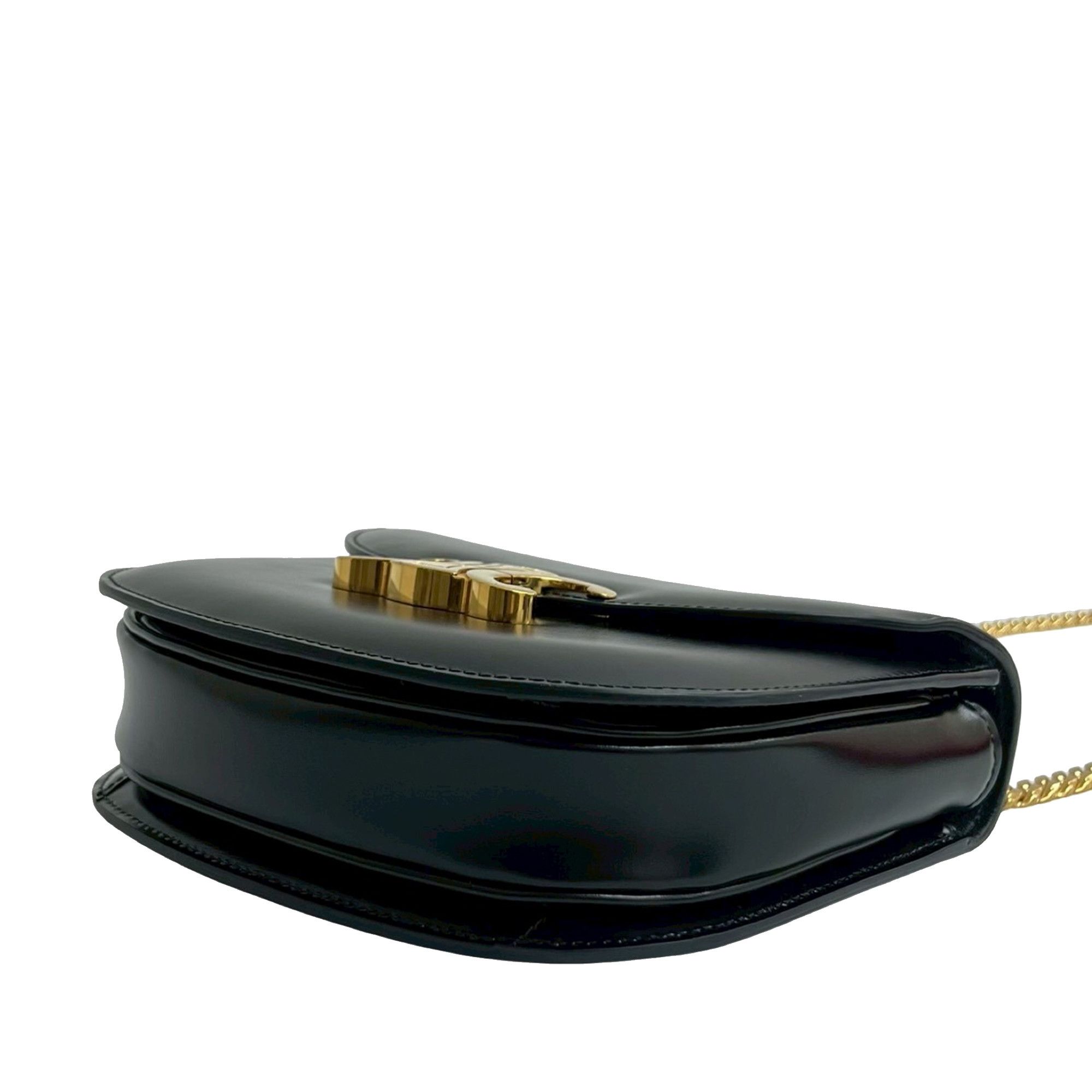 Celine Celine Teen Shiny Calfskin Triomphe Besace Clea Chain Crossbody Size ONE SIZE - 7 Thumbnail