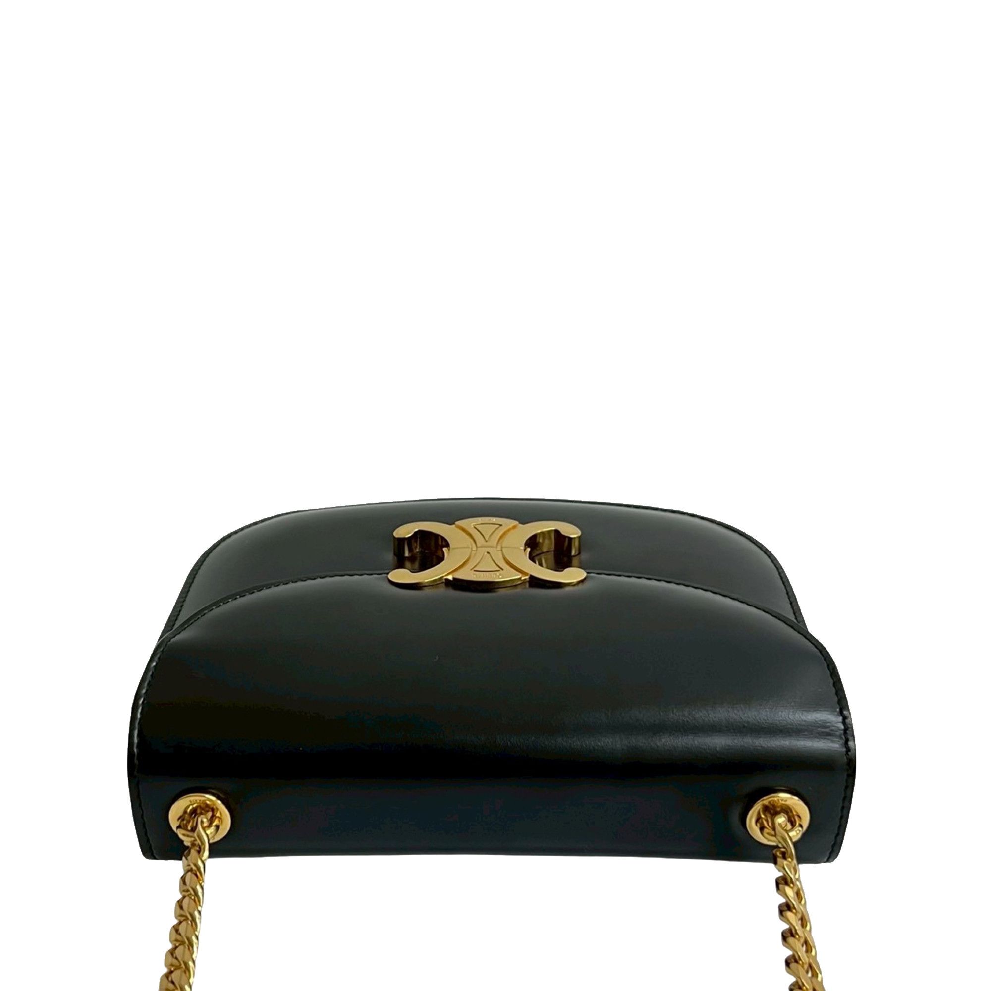 Celine Celine Teen Shiny Calfskin Triomphe Besace Clea Chain Crossbody Size ONE SIZE - 3 Thumbnail