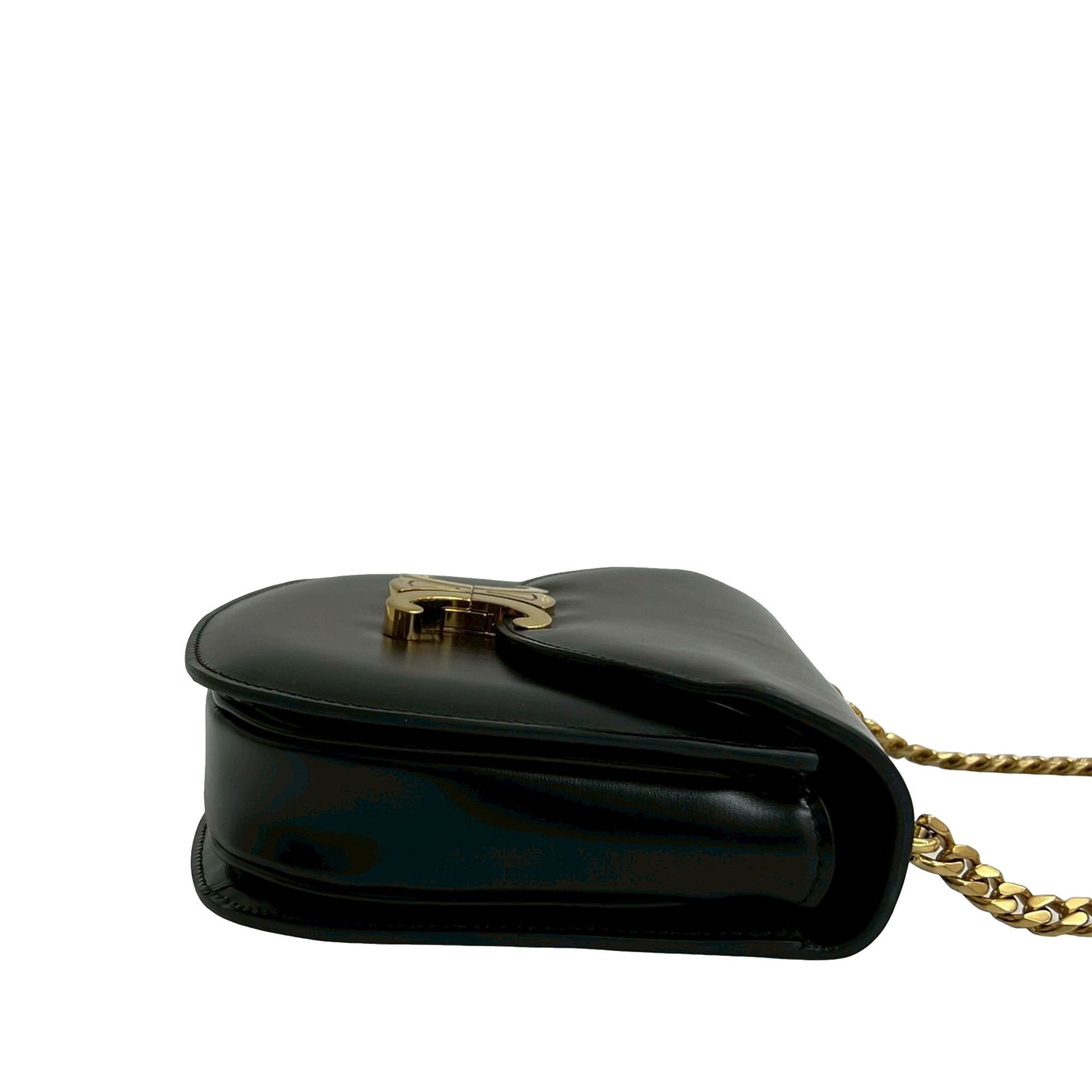 Celine Celine Teen Shiny Calfskin Triomphe Besace Clea Chain Crossbody Size ONE SIZE - 5 Thumbnail